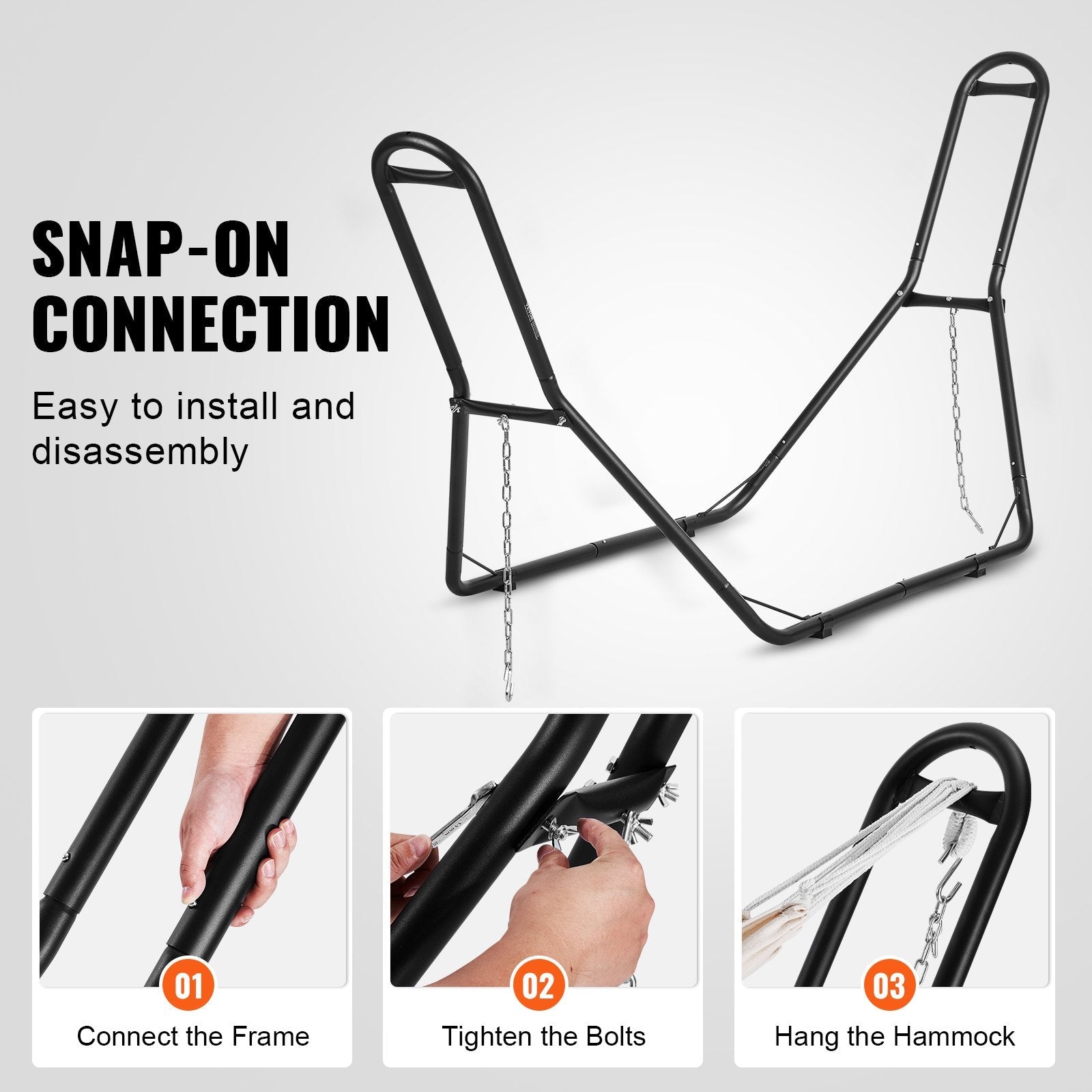 VEVOR Steel Hammock Stand 450lbs Capacity Hammock Frame Fits 6.9-12.8ft Hammocks 