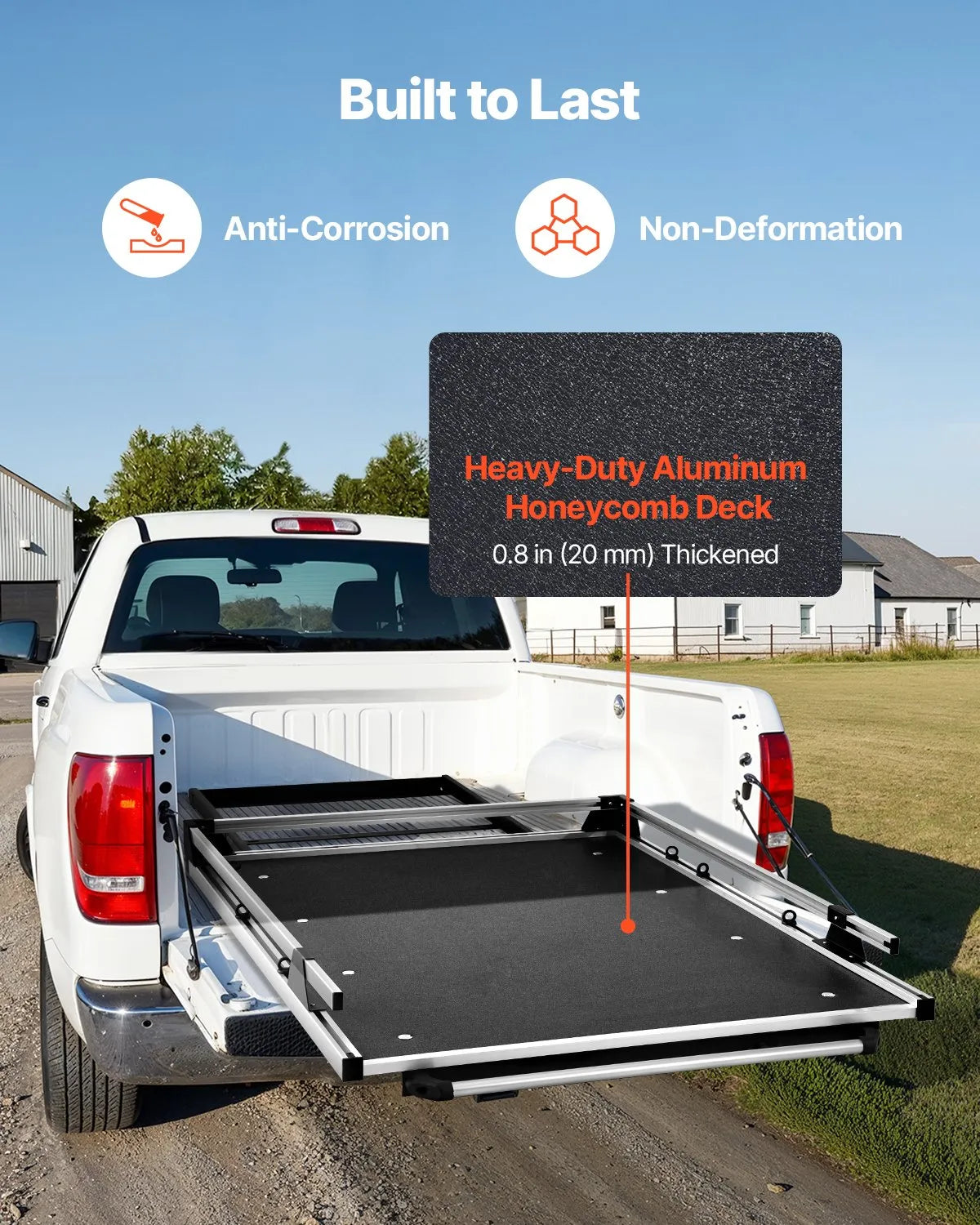 75" x 48" Sliding Truck Bed Organizer with Pull-Out Storage Tray, 1,000 lb Capacity