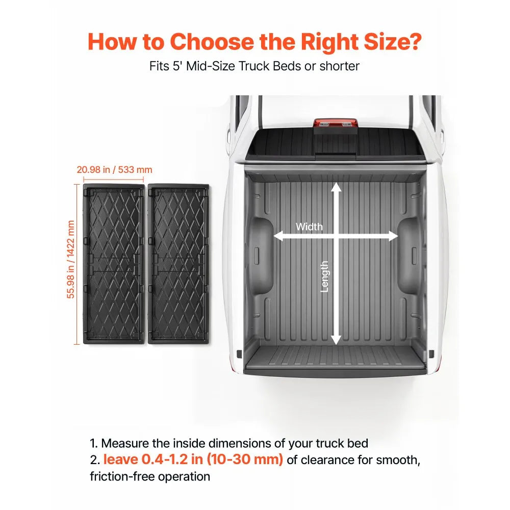 Slide-Out Truck Bed Cargo Tray, 500 lb Capacity, Heavy-Duty Sliding Truck Bed Organizer for Pickup Trucks with Beds 5 ft or Shorter
