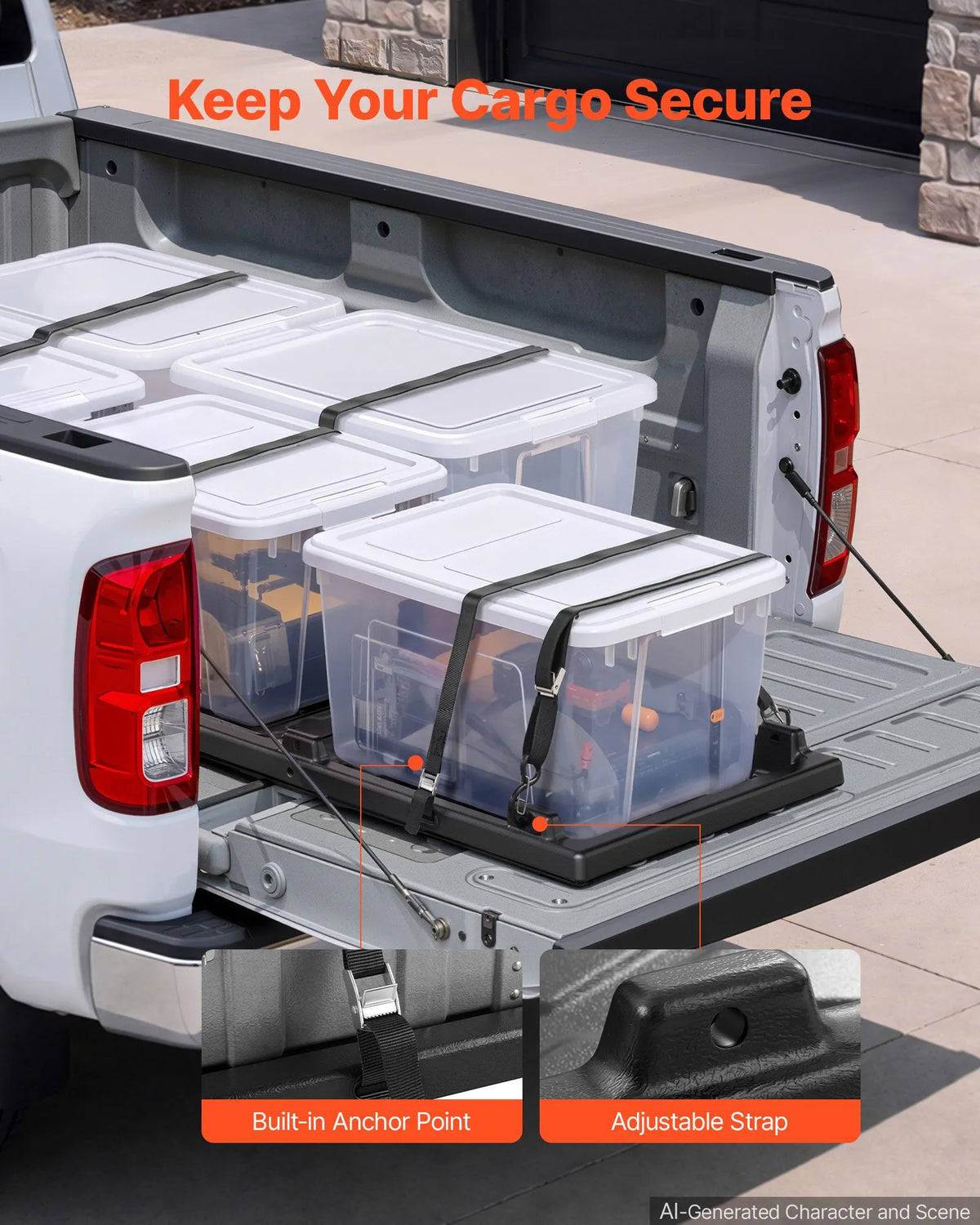 Slide-Out Truck Bed Cargo Tray, 500 lb Capacity, Heavy-Duty Sliding Truck Bed Organizer for Pickup Trucks with Beds 5 ft or Shorter