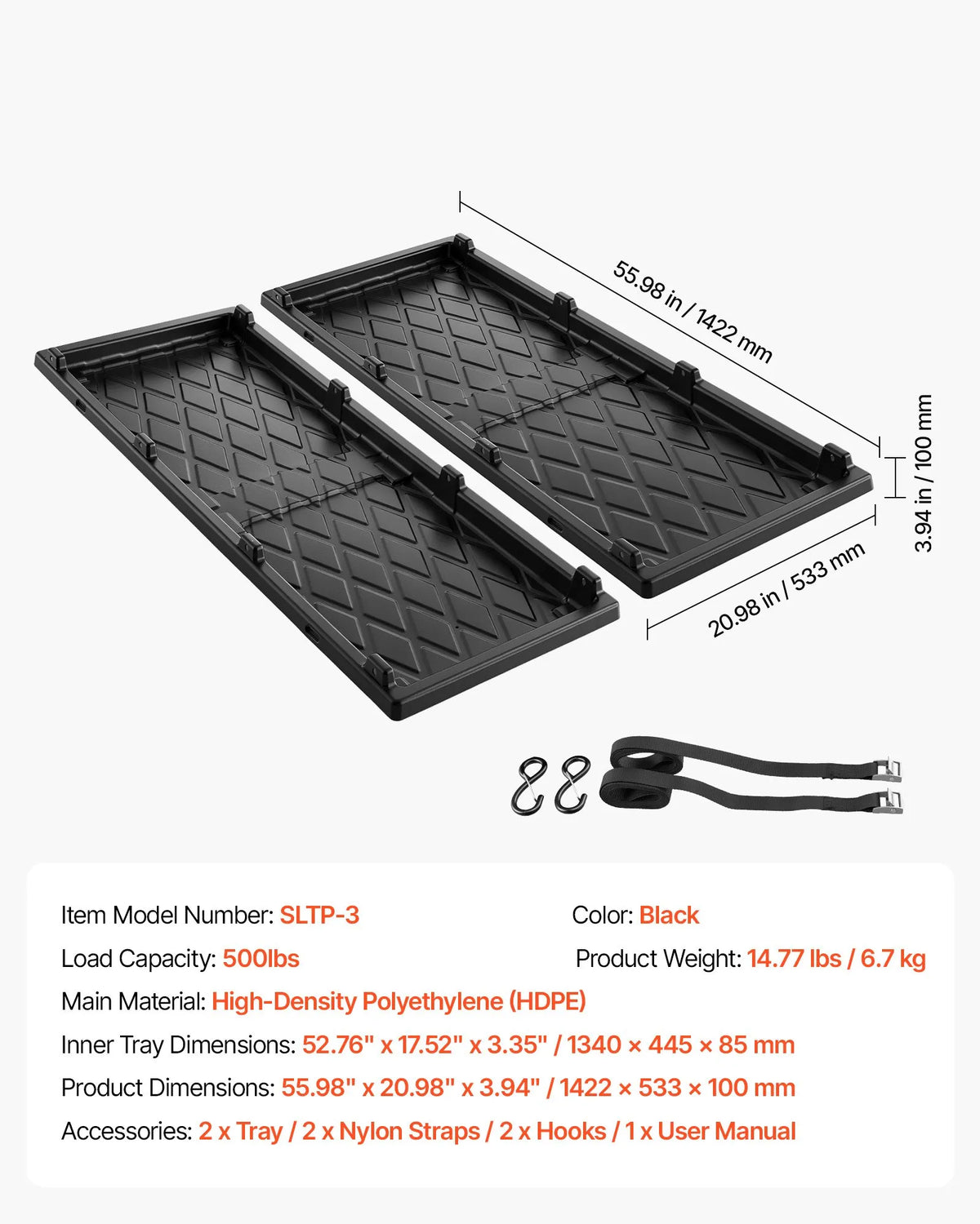 Slide-Out Truck Bed Cargo Tray, 500 lb Capacity, Heavy-Duty Sliding Truck Bed Organizer for Pickup Trucks with Beds 5 ft or Shorter