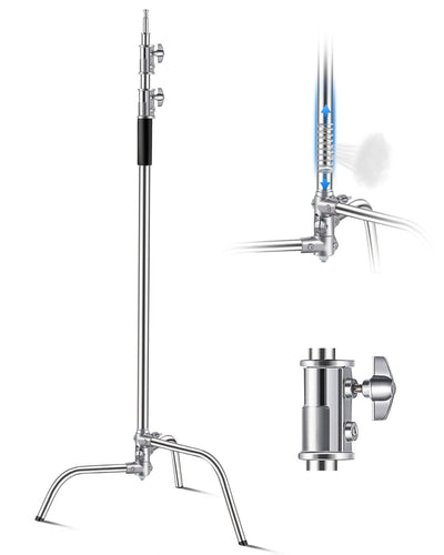 VEVOR C Stand Max Height 10.83 ft/330 cm Stainless Steel Photography Light Stand 