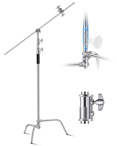 VEVOR C Stand with Boom Arm Max Height 10.83 ft/330 cm Photography Light Stand 
