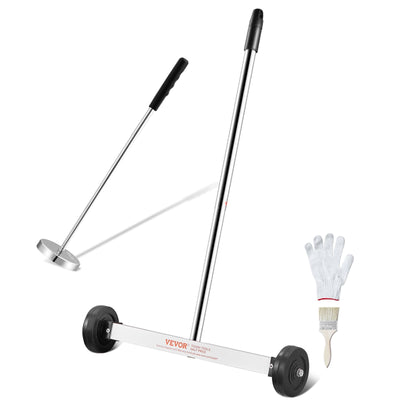 VEVOR 15-Inch Magnetic Sweeper with Wheels Telescoping Magnetic Pickup Tool 