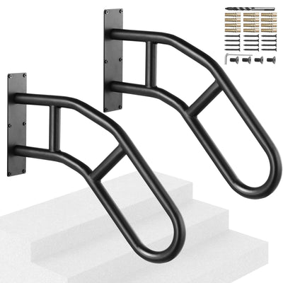 VEVOR 2 PCS Handrails for Outdoor Steps 29" Wall Mount Railings for 1-3 Steps 