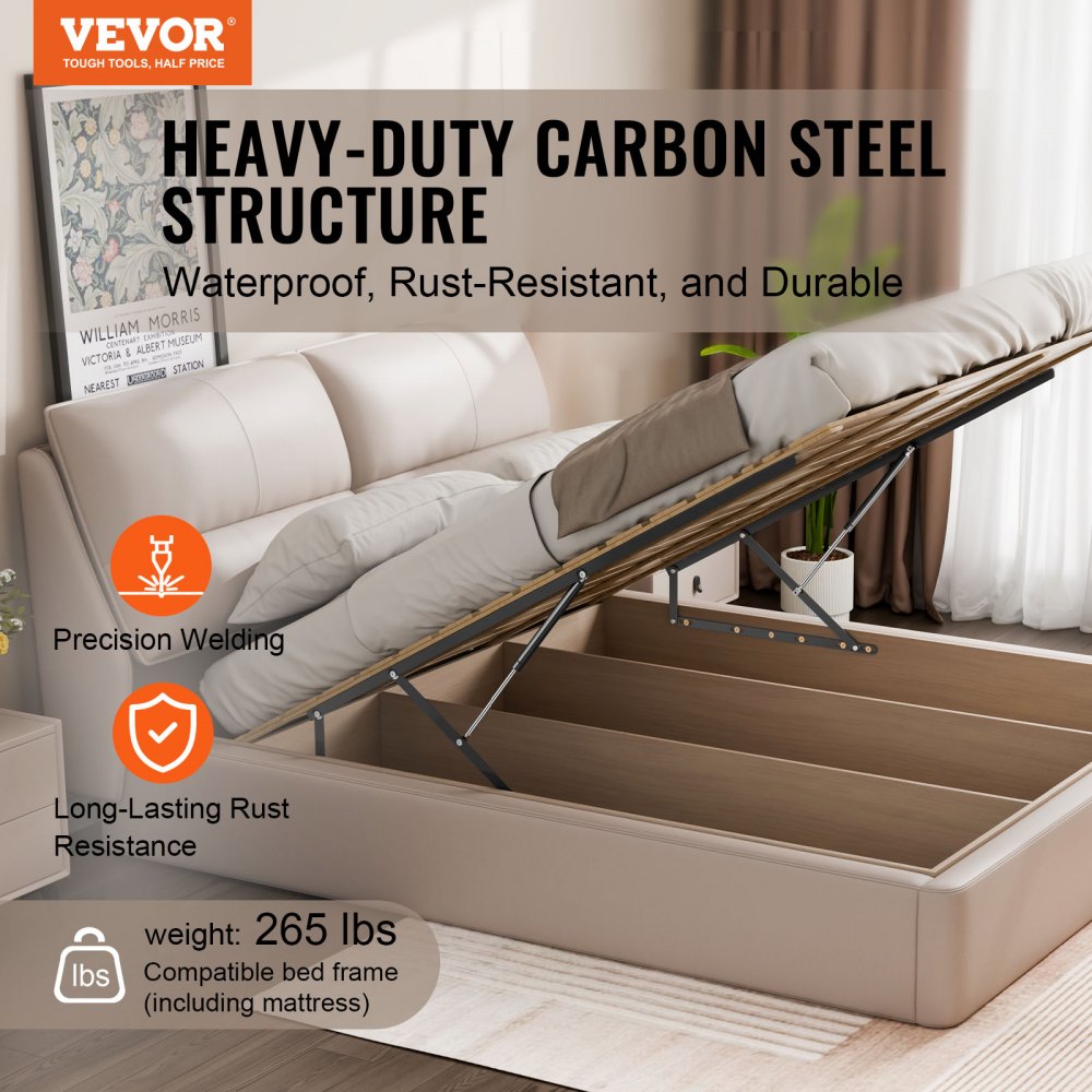 VEVOR Bed Lift 59x79 in Compatible Bed Size 265 lbs Load DIY Wall Bed Hardware 