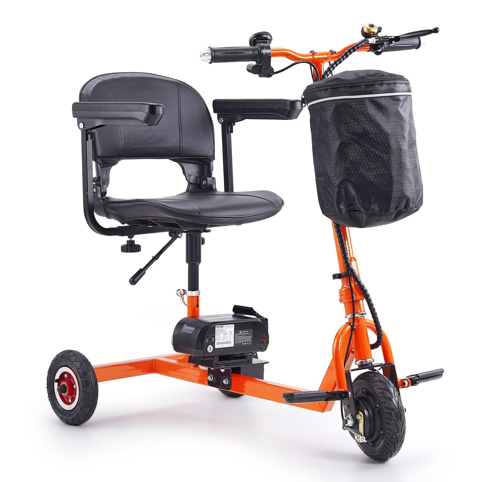 VEVOR Foldable 3 Wheel Mobility Scooter for Seniors, Portable Electric Powered Mobility Scooter with 12 Mile Long Range, All Terrain Travel Wheelchair with 48V Lithium-ion Battery, Max Support 330LBS 