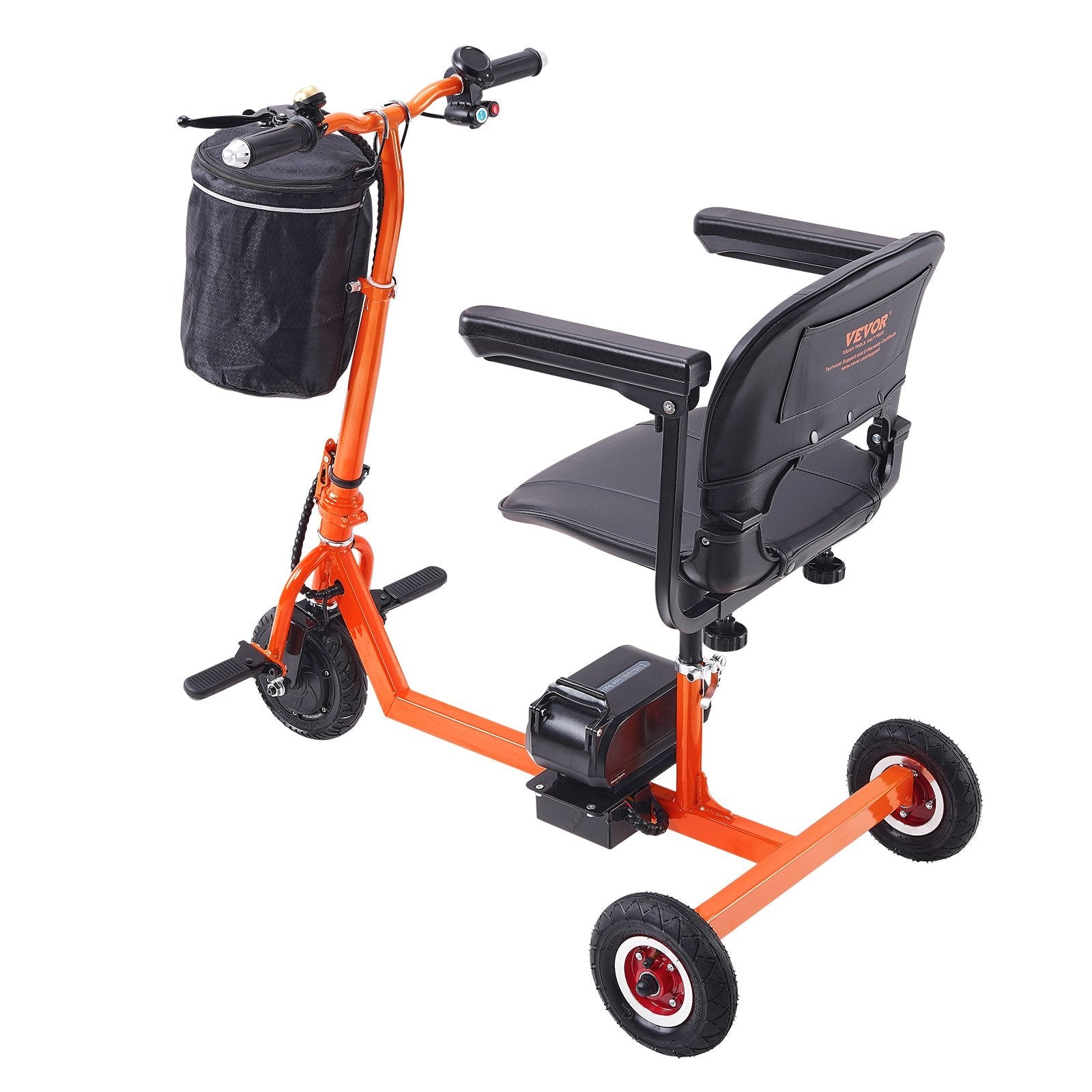 VEVOR Foldable 3 Wheel Mobility Scooter for Seniors, Portable Electric Powered Mobility Scooter with 12 Mile Long Range, All Terrain Travel Wheelchair with 48V Lithium-ion Battery, Max Support 330LBS 