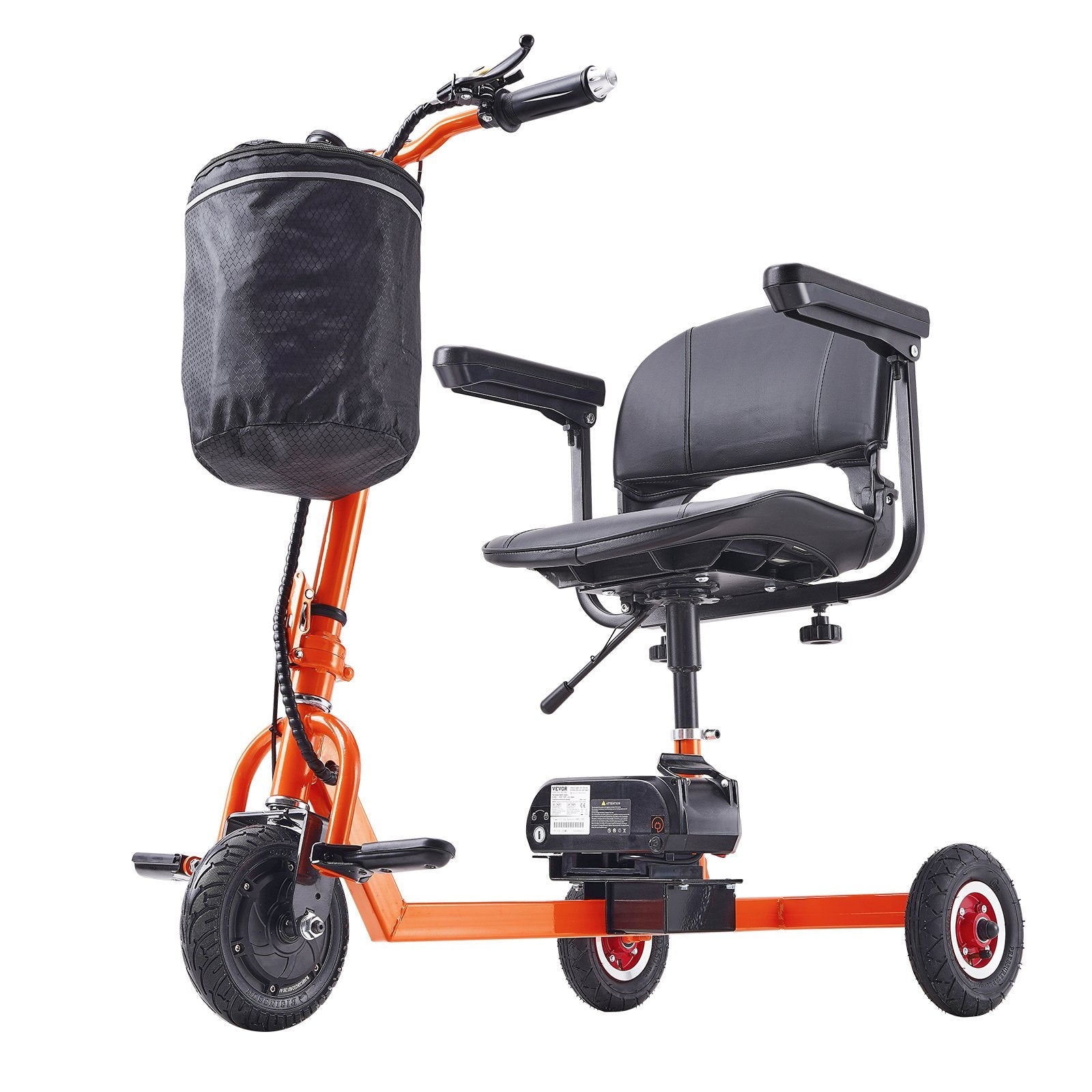 VEVOR Foldable 3 Wheel Mobility Scooter for Seniors, Portable Electric Powered Mobility Scooter with 12 Mile Long Range, All Terrain Travel Wheelchair with 48V Lithium-ion Battery, Max Support 330LBS 