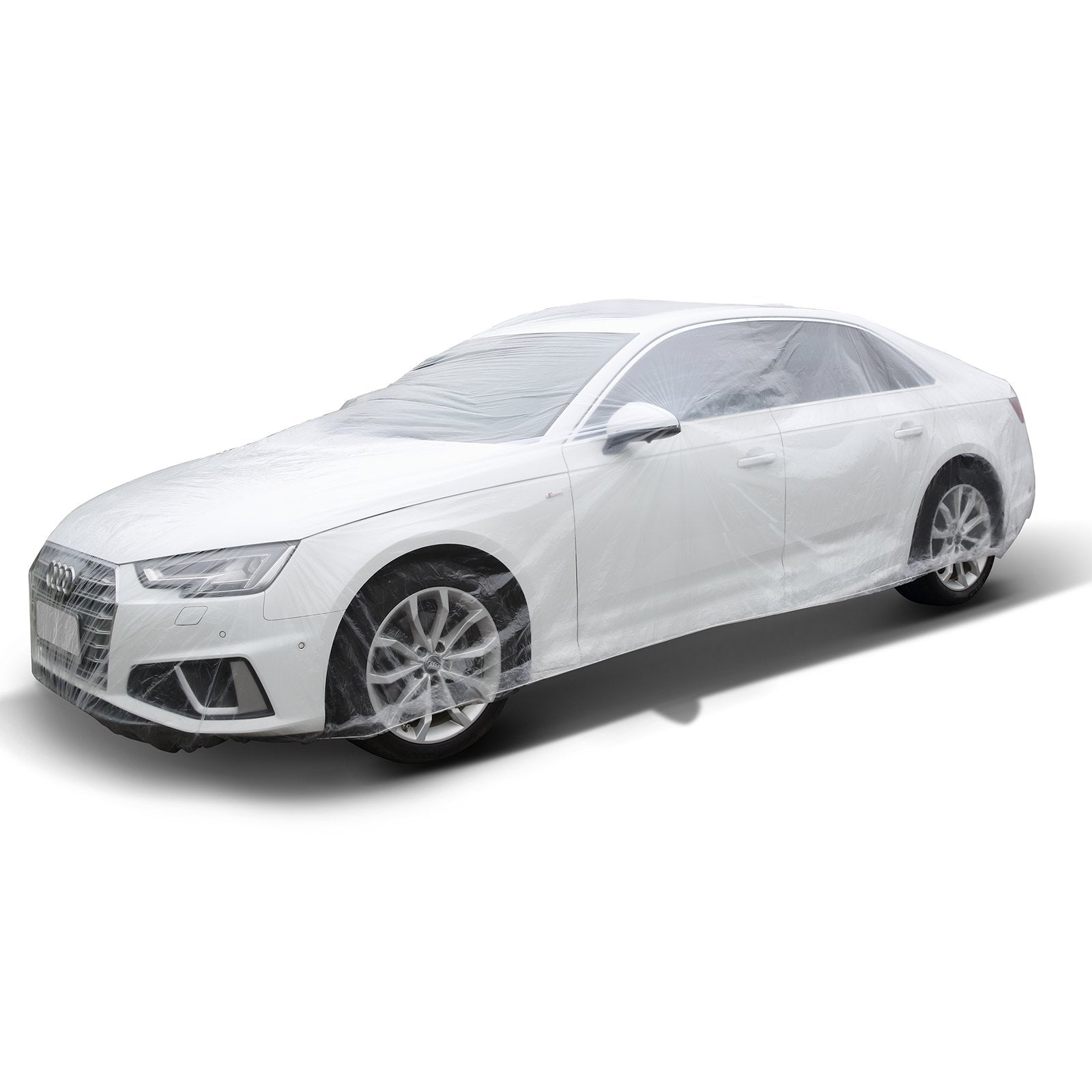 10 PACK Clear Plastic Temporary Universal Disposable Car Cover Rain Dust Garage 