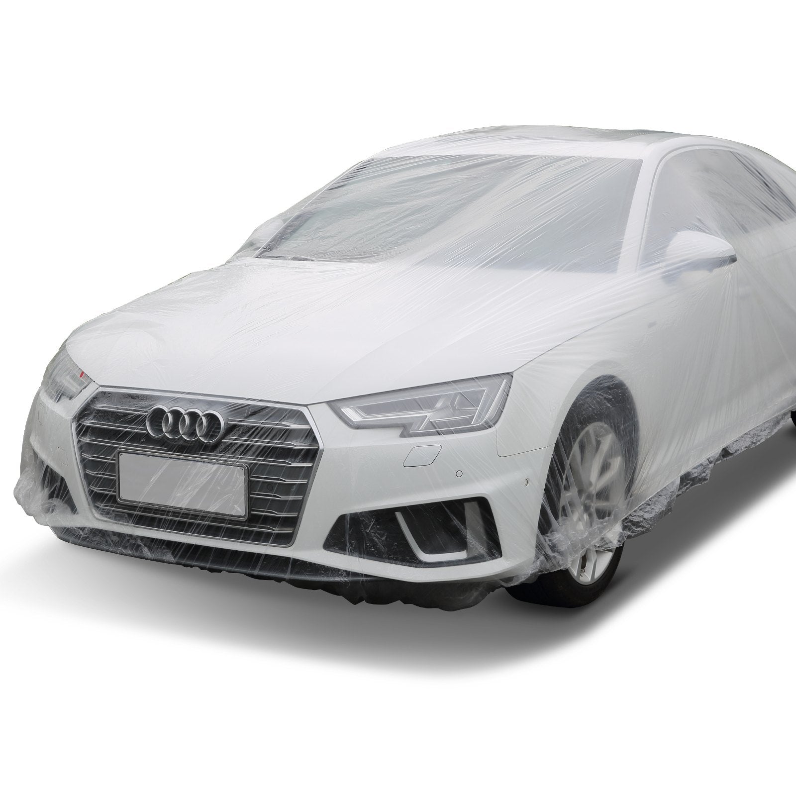 10 PACK Clear Plastic Temporary Universal Disposable Car Cover Rain Dust Garage 