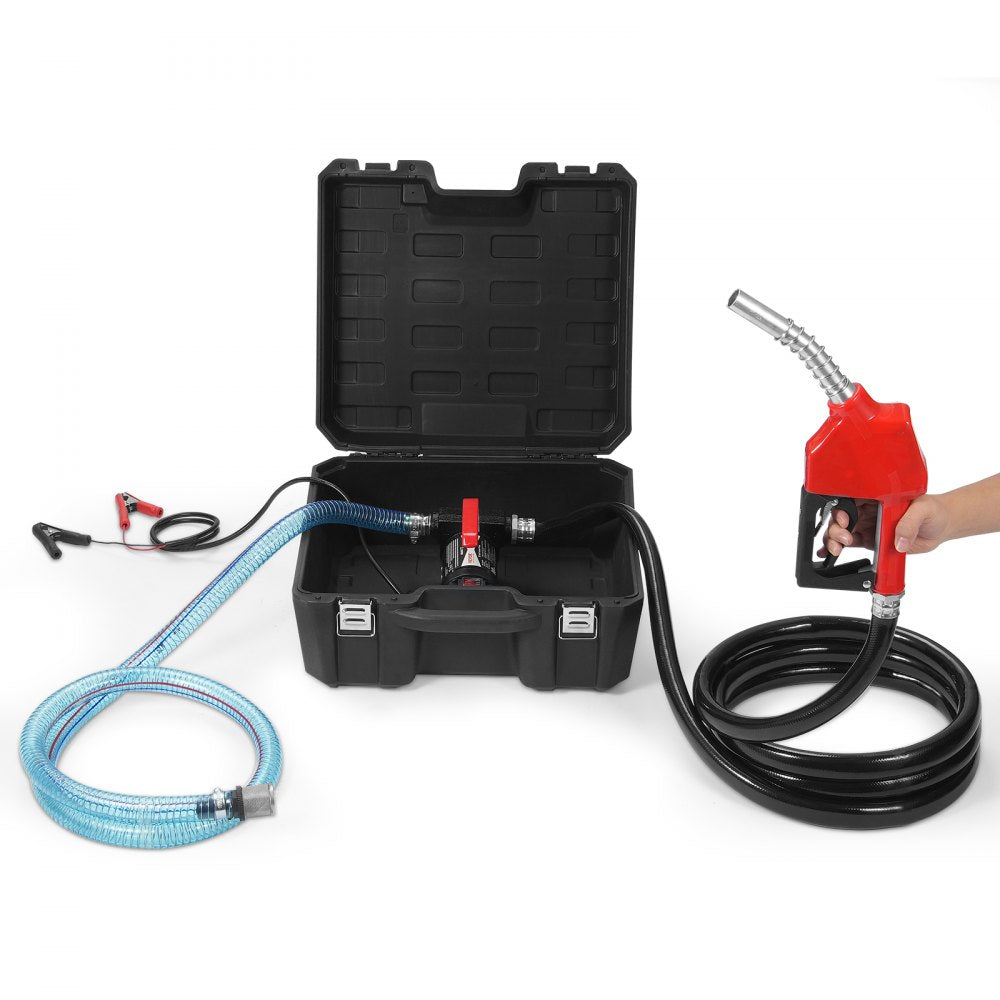VEVOR Fuel Transfer Pump 12V 10 GPM 1/4 HP Diesel Pump with Auto Fuel Nozzle 