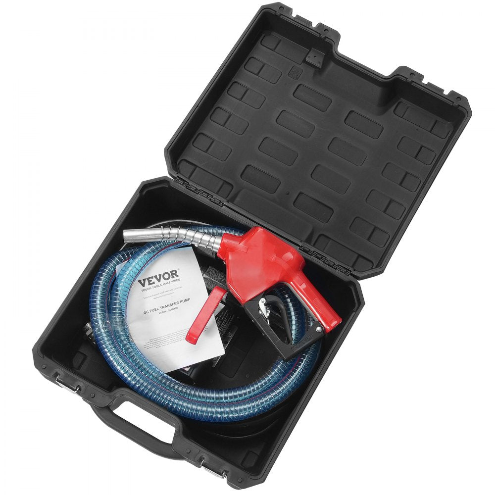 VEVOR Fuel Transfer Pump 12V 10 GPM 1/4 HP Diesel Pump with Auto Fuel Nozzle 