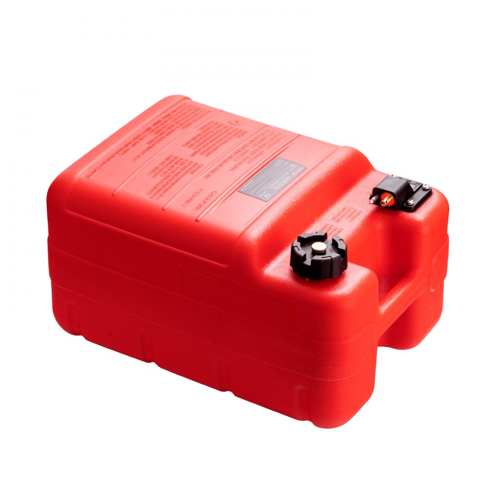 VEVOR Marine Fuel Tank, 6.34 Gallon/24L, Portable Boat Fuel Gas Tank for Outboard Engine Boats, Plastic Outboard Marine Boat Fuel Tank with Hose, Easy to Carry for Yacht, Fishing Boat, Deck Boat, Red 