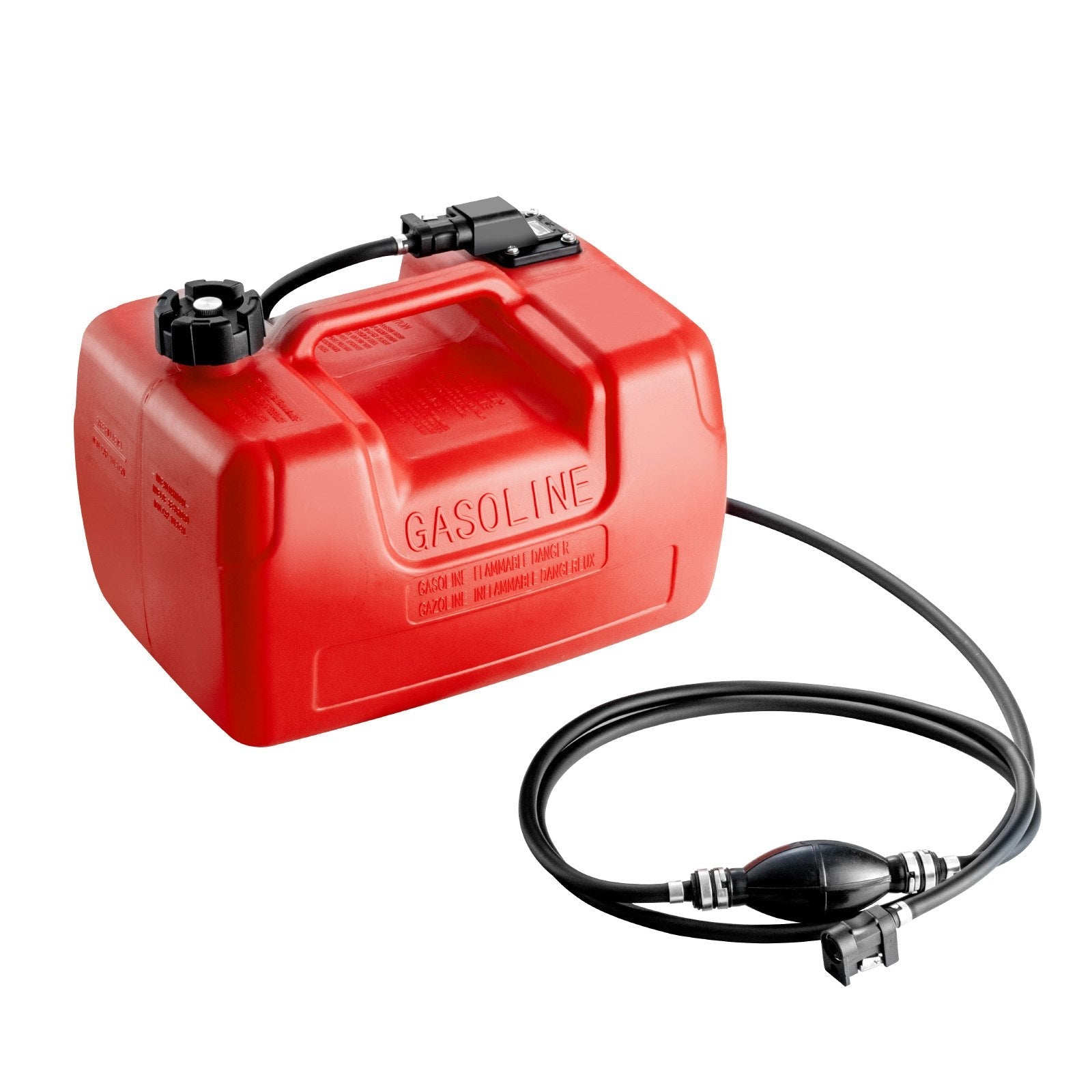 VEVOR Marine Fuel Tank, 3.17 Gallon/12L, Portable Boat Fuel Gas Tank for Outboard Engine Boats, Plastic Outboard Marine Boat Fuel Tank with Hose, Easy to Carry for Yacht, Fishing Boat, Deck Boat, Red 