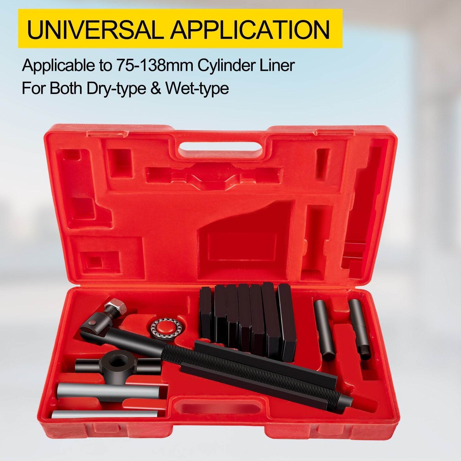 VEVOR Liner Puller Cylinder Liner Puller, Diesel Engines Liner Puller Tool, Both Dry-Type and Wet-Type Fit Diameter of 75 mm-138 mm, Universal Cylinder Liner Puller Tool Set for Auto Repair 