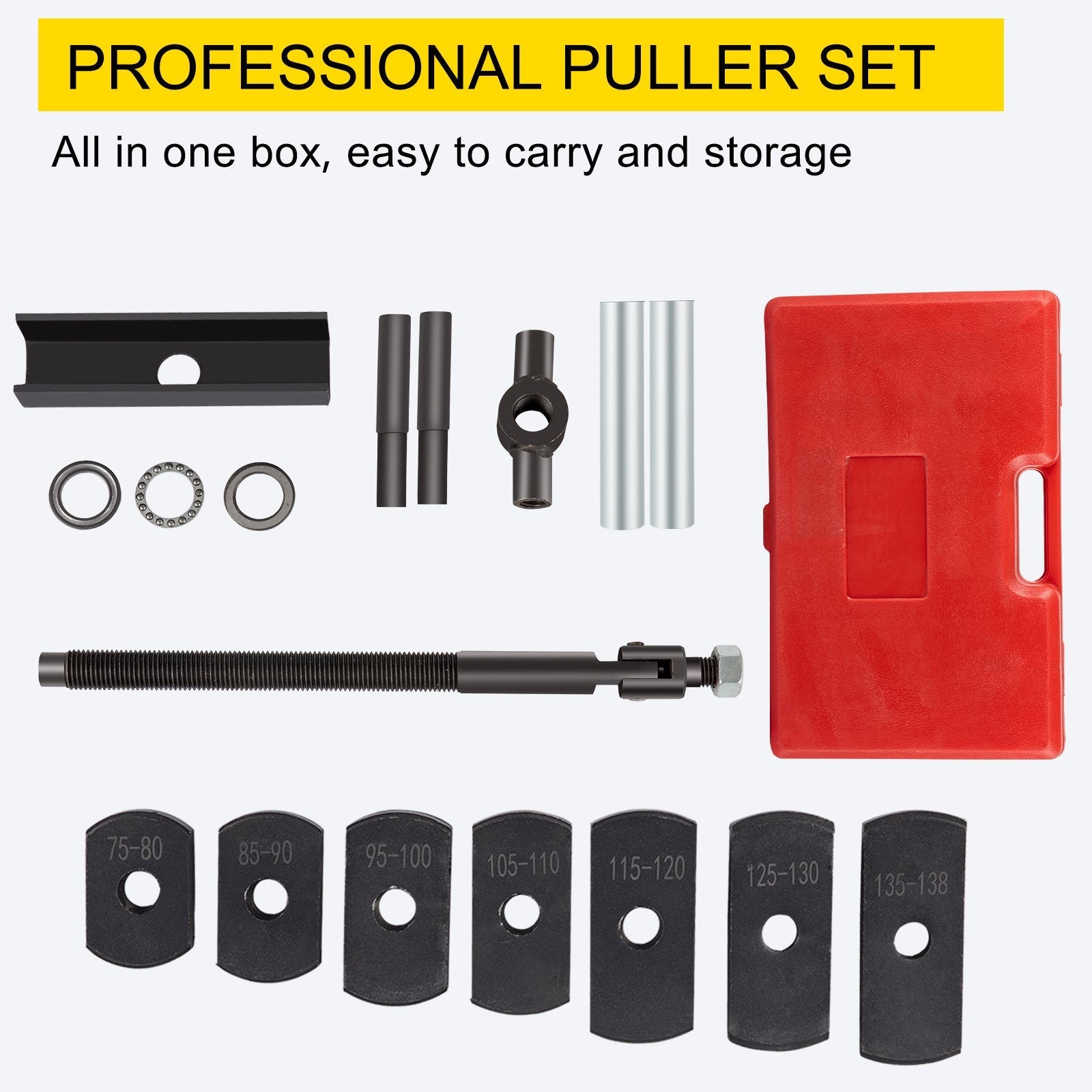 VEVOR Liner Puller Cylinder Liner Puller, Diesel Engines Liner Puller Tool, Both Dry-Type and Wet-Type Fit Diameter of 75 mm-138 mm, Universal Cylinder Liner Puller Tool Set for Auto Repair 
