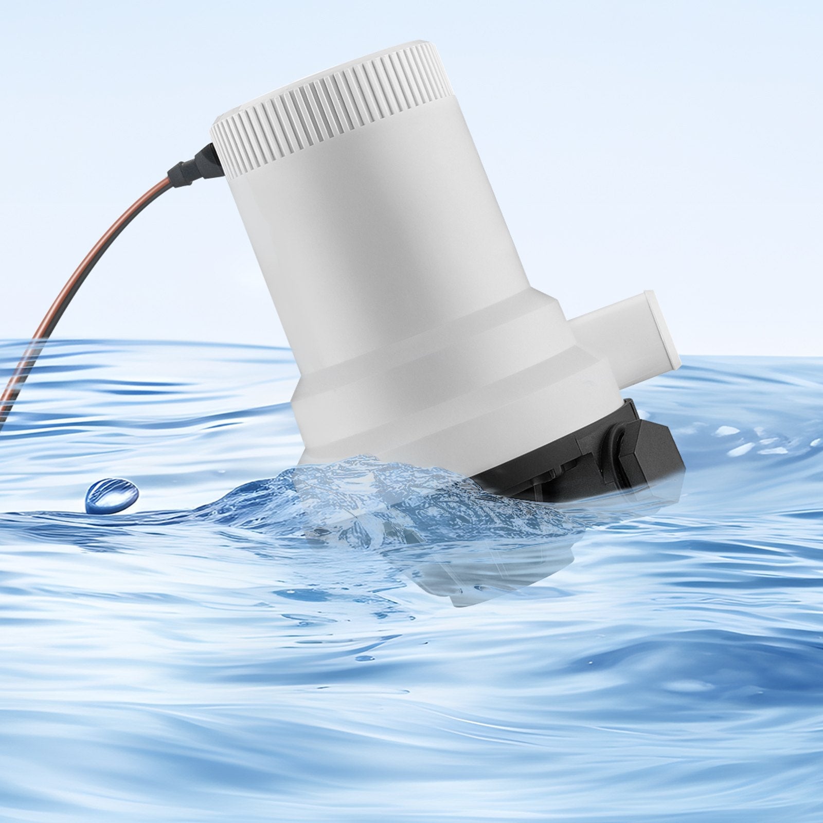 VEVOR Livewell Pump for Boat 12V 1600GPH Livewell Aerator Pump Straight 2 Inlets 