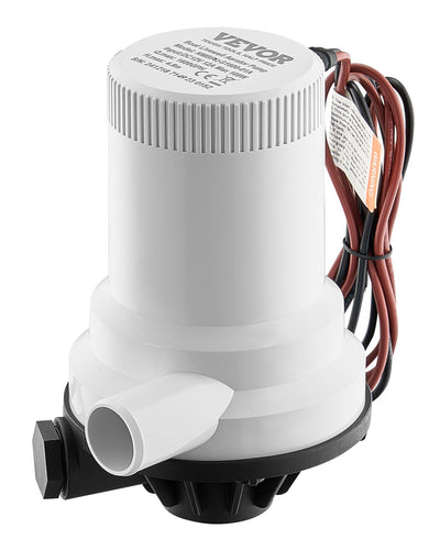 VEVOR Livewell Pump for Boat 12V 1600GPH Livewell Aerator Pump Straight 2 Inlets 