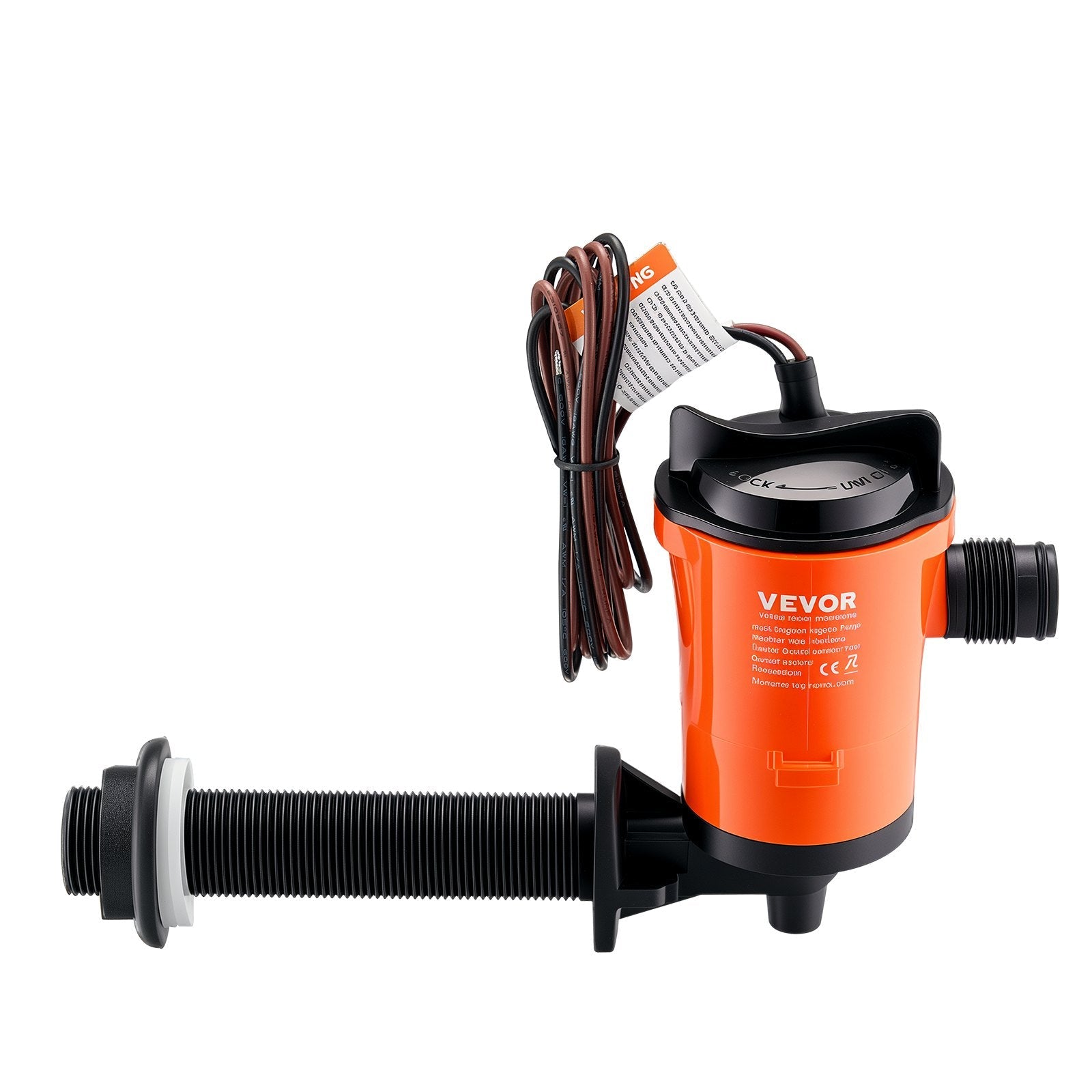VEVOR Livewell Pump for Boat 12V 800 GPH 90°Livewell Aerator Pump Baitwell Pump 