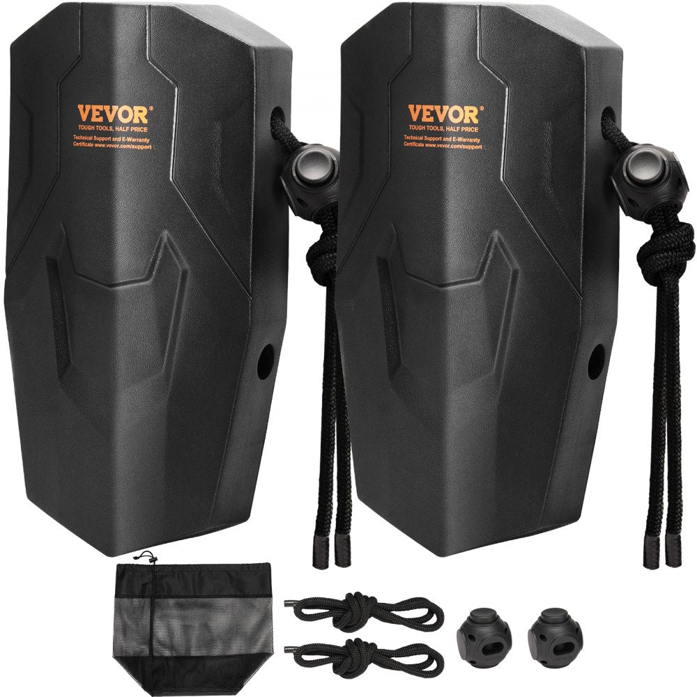 VEVOR Boat Fenders, 8.6" x 16" Boat Bumpers for Docking, Marine EVA Boat Dock Fender Bumper with Ropes, Cord Locks and Storage Bag, No Inflation Required, for Class A/Class 1/Part Class 2, Black 