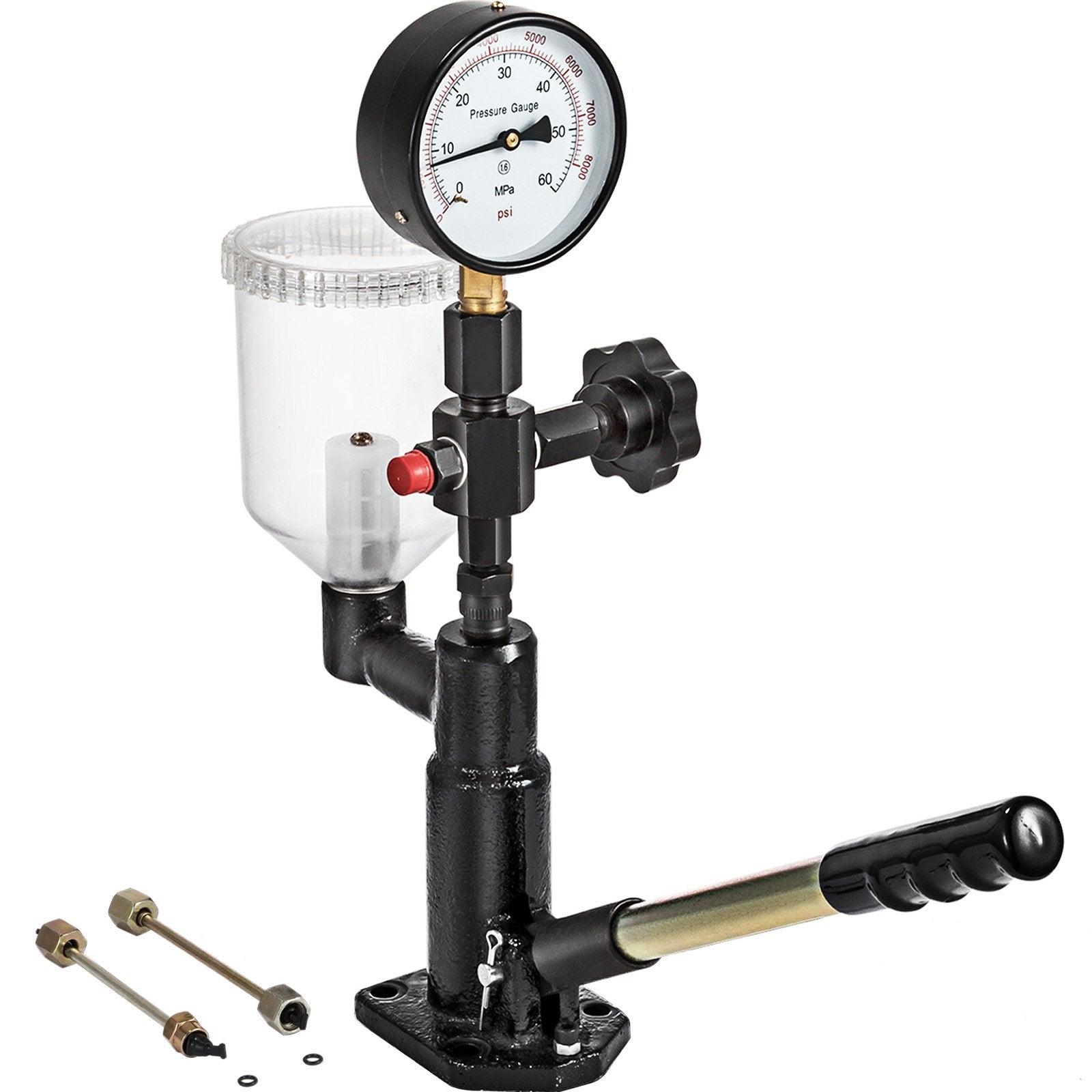 VEVOR 400Bar 6000PSI Diesel Fuel Injector Tester Diesel Injector Nozzle Tester with?Dual Scale Gauge to Adjust Injector Nozzle Pressure and Testing Diesel Injector Nozzle Pop Pressure Tester 