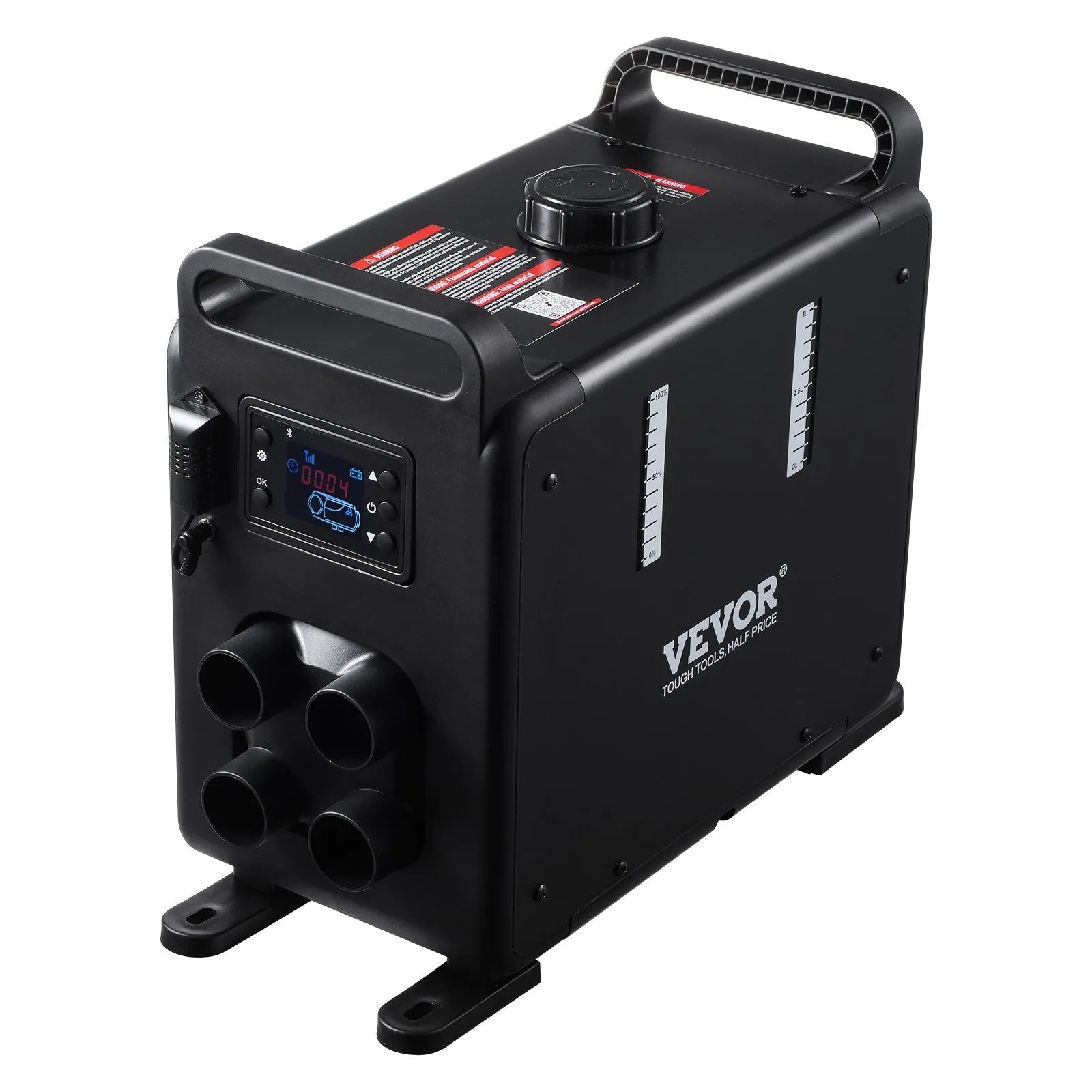 VEVOR 8KW Diesel Heater, 12V/24V All-in-One Diesel Air Heater, Bluetooth App, Remote Control & Display, CO Alarm, Fast Heating Vertical Portable Heater for Vehicles & Garage 