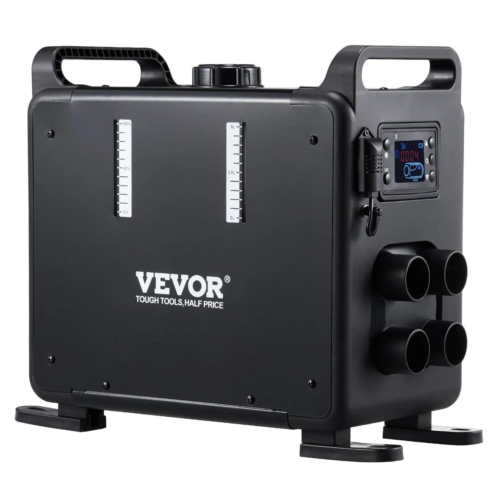 VEVOR 8KW Diesel Heater, 12V/24V All-in-One Diesel Air Heater, Bluetooth App, Remote Control & Display, CO Alarm, Fast Heating Vertical Portable Heater for Vehicles & Garage 