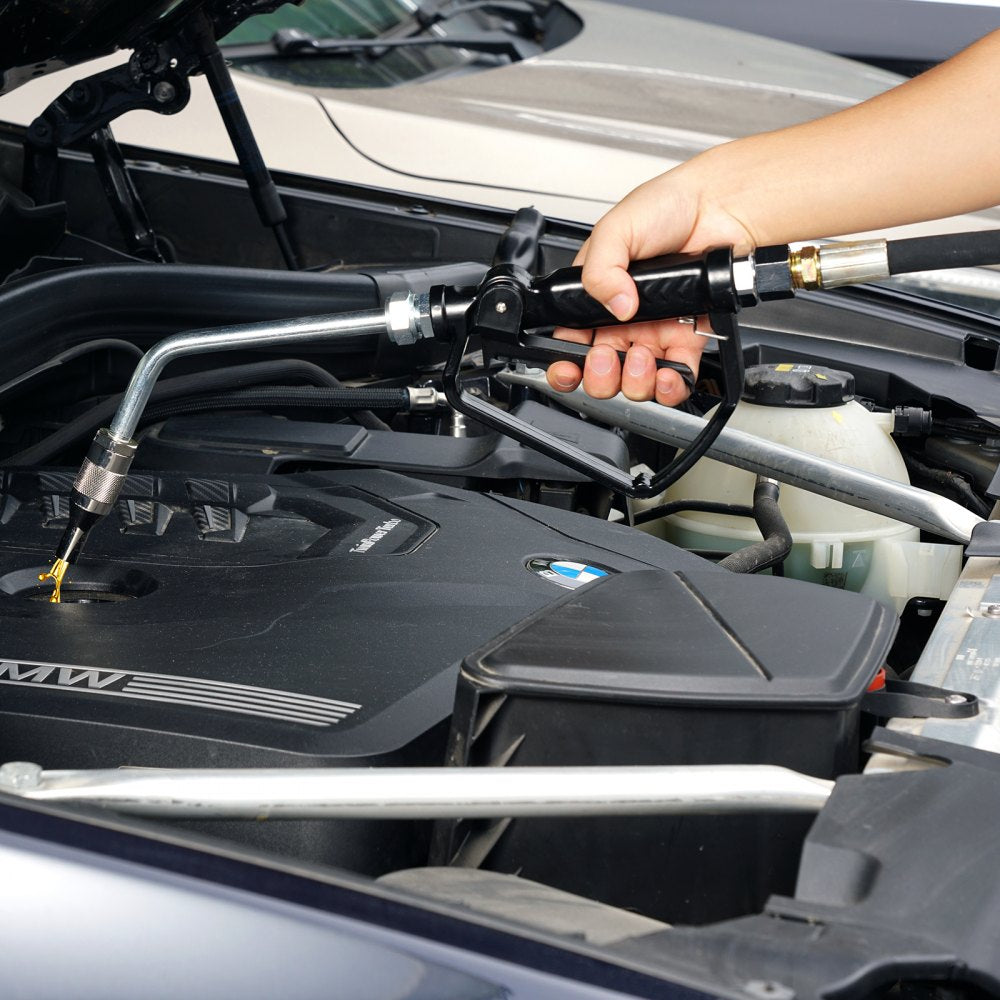 VEVOR Fuel Hose Reel, 1/2" x 50', Extra Long Retractable Machine Oil Hose Reel, Spring Driven Auto Swivel Rewind, Heavy-Duty Carbon Steel Construction with Hose for Auto Repair, Industries, 2300 PSI 