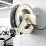 VEVOR 1/2" x 33 ft Retractable Oil Hose Reel – 3625 PSI Spring-Driven Auto Rewind with Steel Braided Hose