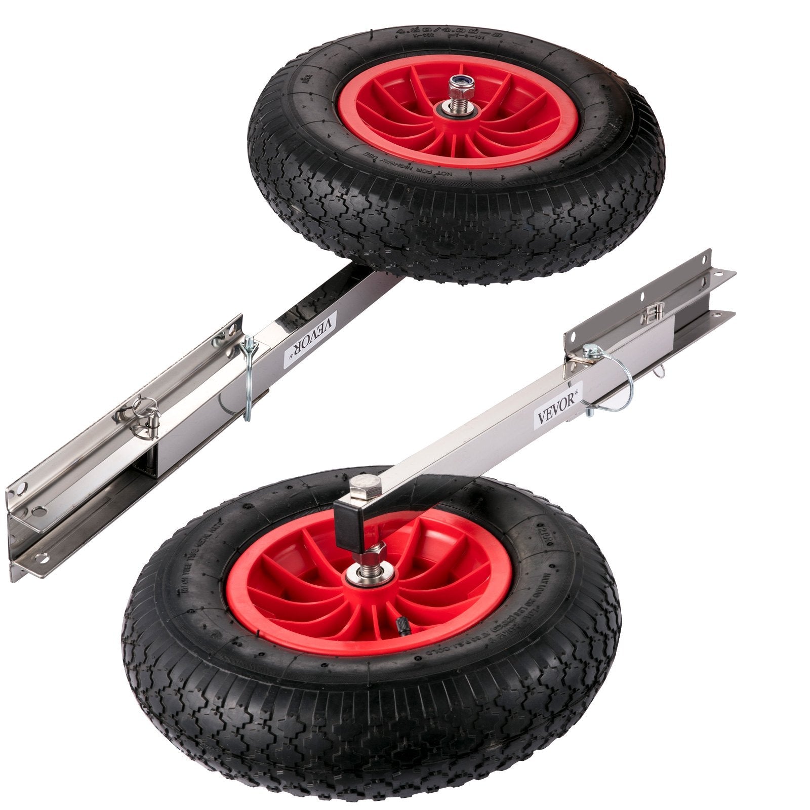 VEVOR Boat Launching Wheels, 15" Boat Transom Launching Wheel, 600 LBS Loading Capacity Inflatable Boat Launch Wheels, Stainless Steel Transom Launching Dolly Wheels with 4 PCS of Quick Release Pins 