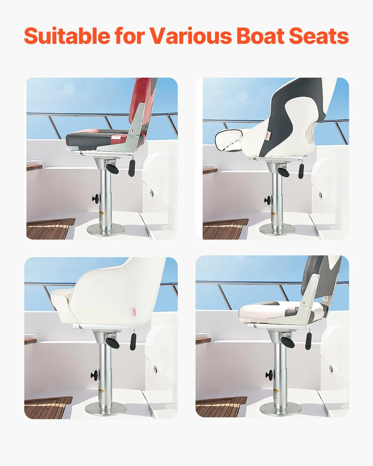 VEVOR Boat Seat Pedestal 13.39-19.2 Inches Height Adjustable Boat Seat Mount