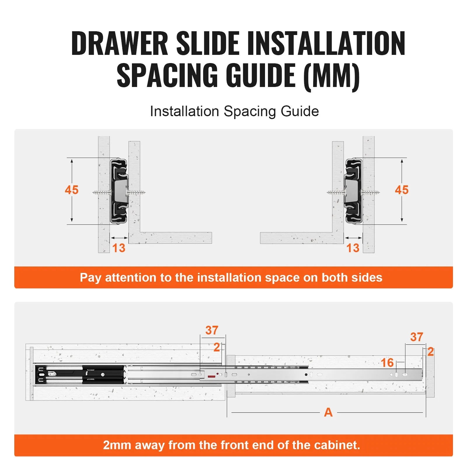 VEVOR Drawer Slides Side Mount Rails, Soft-Close 10 Pairs 24 Inch, Heavy Duty Full Extension Steel Track, Noiseless Guide Glides Cabinet Kitchen Runners with Ball Bearing, 100 Lbs Load Capacity