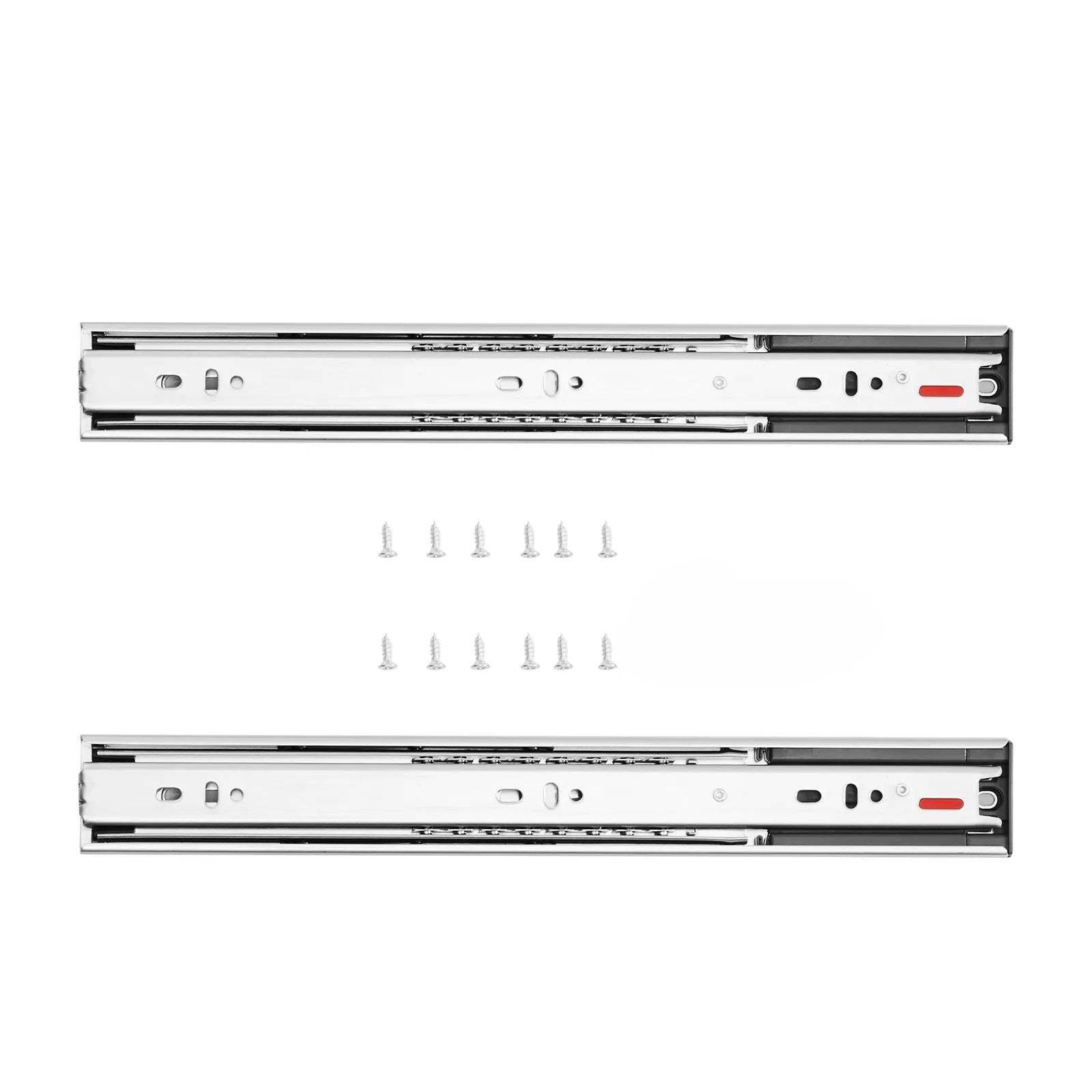 6 Pairs of 22 Inch Drawer Slides Side Mount Rails, Heavy Duty Full Extension Steel Track, Soft-Close Noiseless Guide Glides Cabinet Kitchen Runners with Ball Bearing, 100 Lbs Load Capacity 