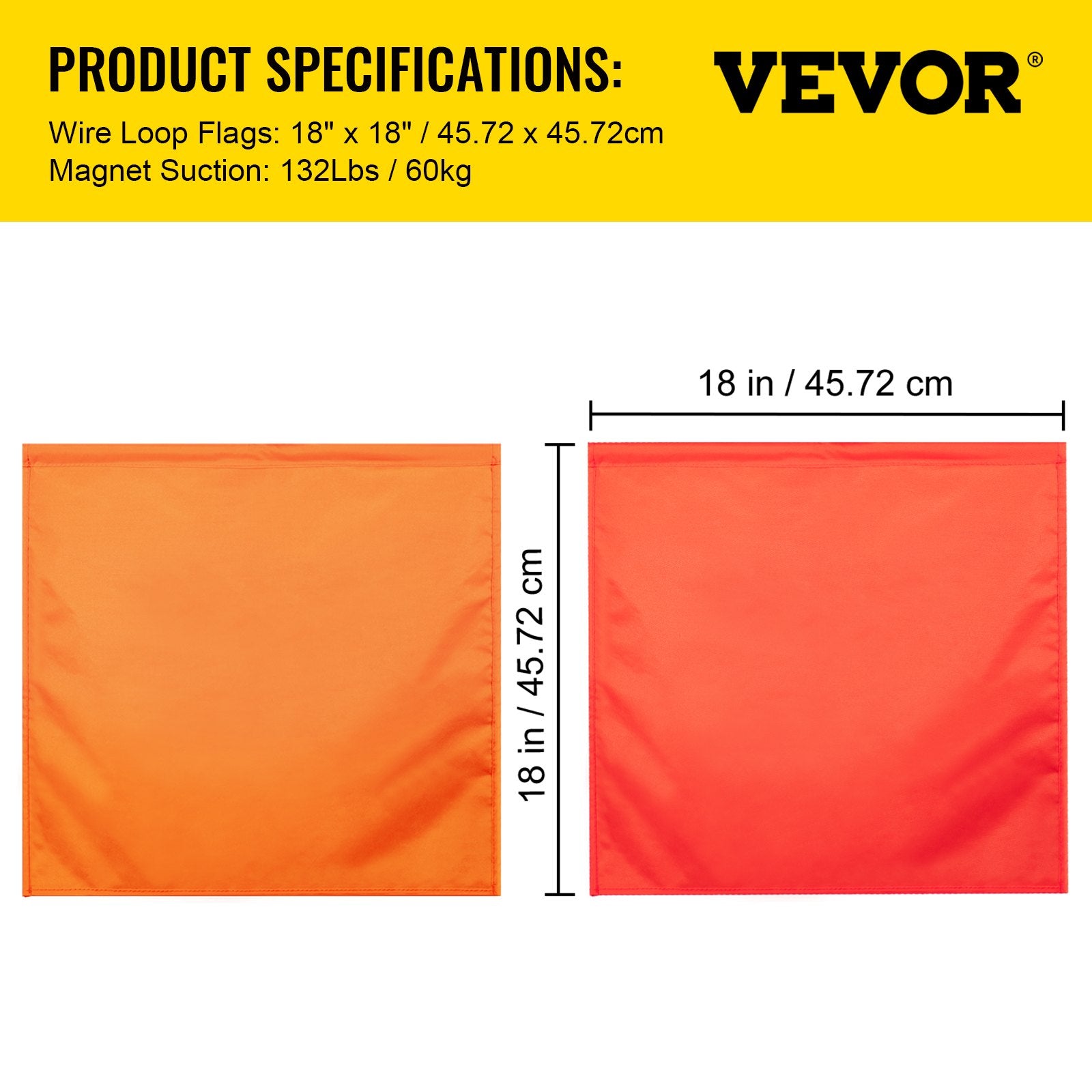 VEVOR Oversize Load Sign Oversize Flag 18 x 18 Inch Wide Load Signs for Trucks 