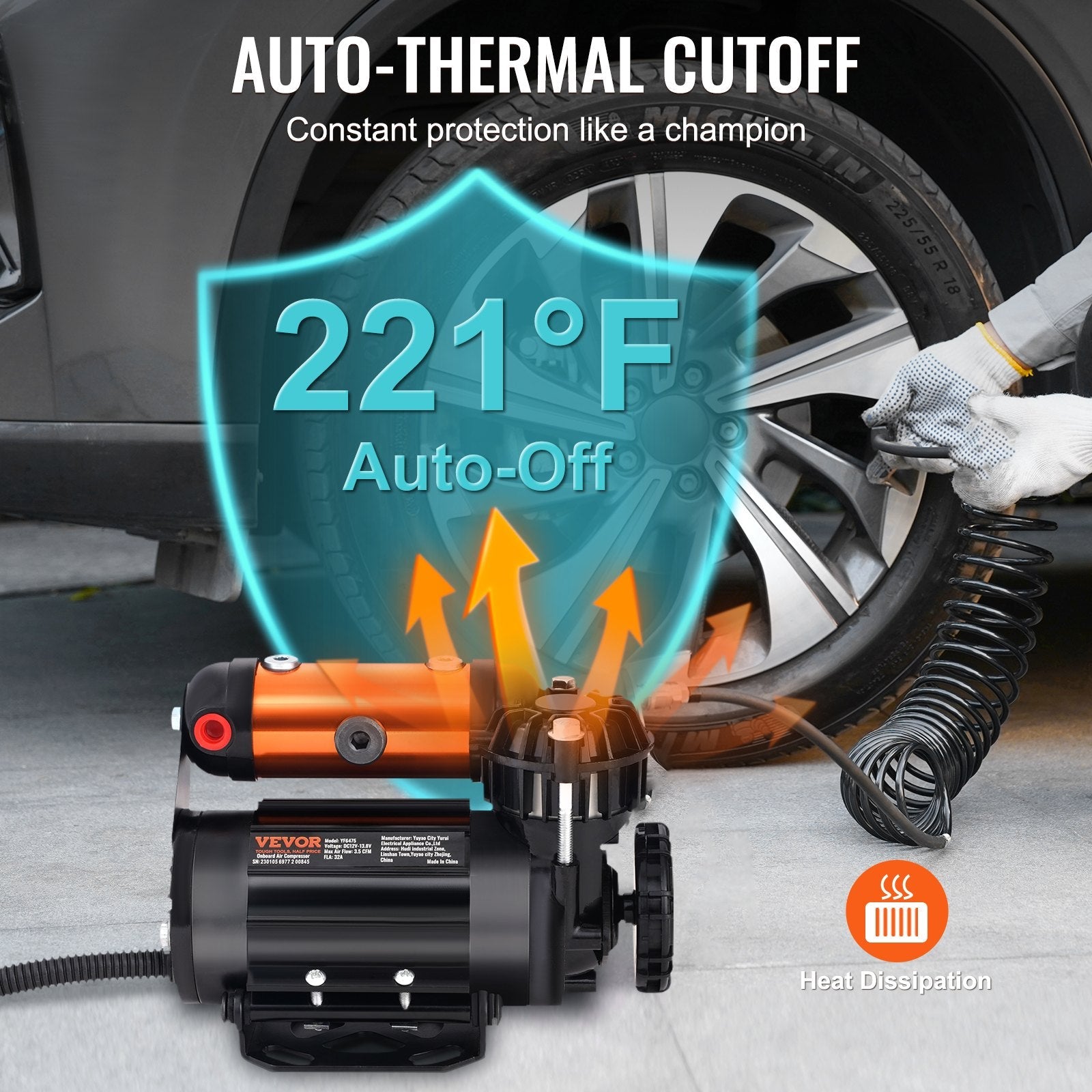 VEVOR Onboard Air Compressor Kit 150PSI Offroad Air Compressor Portable Tire Inflator Heavy Duty 3.5CFM Air Pump for Jeep SUV 4x4 Vehicle Compatibility with Air tools, Air horns, Lockers 