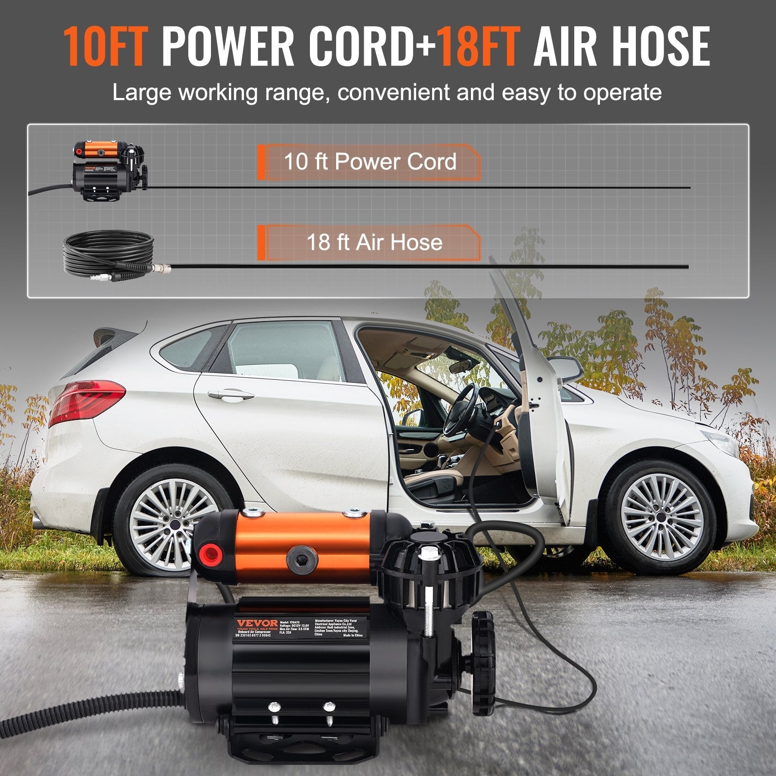 VEVOR Onboard Air Compressor Kit 150PSI Offroad Air Compressor Portable Tire Inflator Heavy Duty 3.5CFM Air Pump for Jeep SUV 4x4 Vehicle Compatibility with Air tools, Air horns, Lockers 