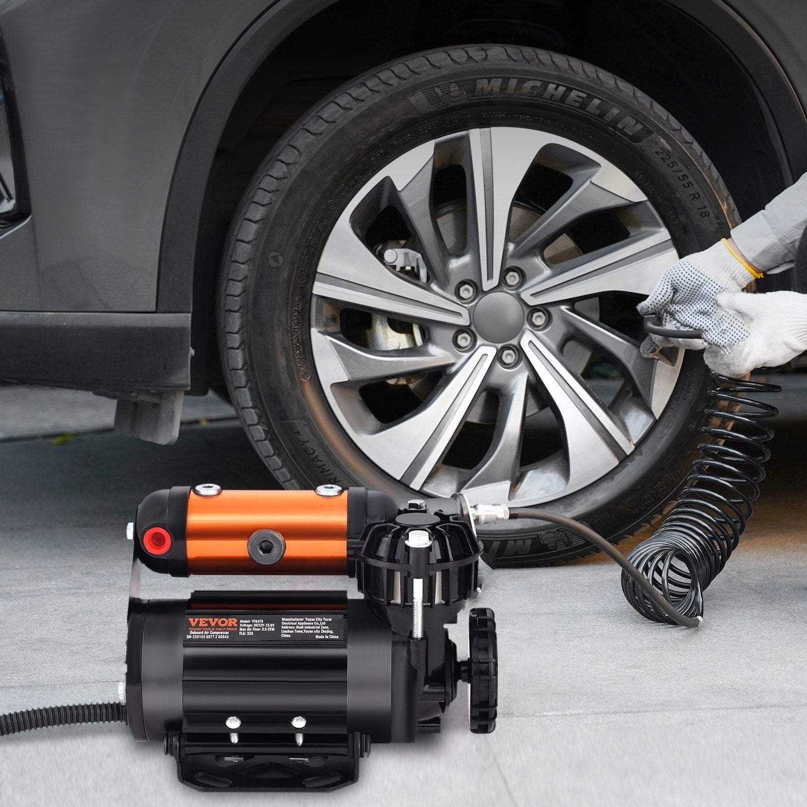 VEVOR Onboard Air Compressor Kit 150PSI Offroad Air Compressor Portable Tire Inflator Heavy Duty 3.5CFM Air Pump for Jeep SUV 4x4 Vehicle Compatibility with Air tools, Air horns, Lockers 
