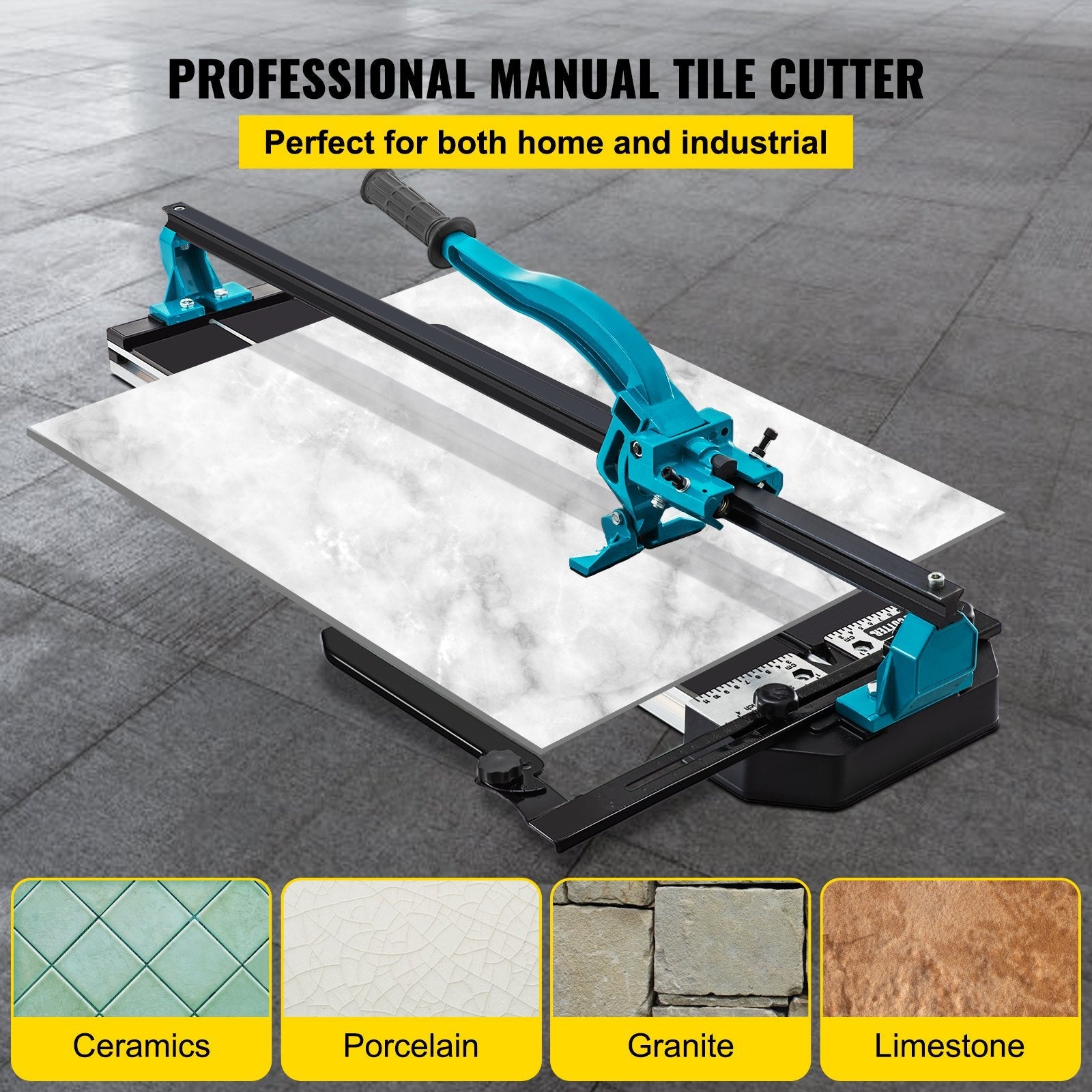 VEVOR 40 Inch Tile Cutter Single Rail Double Brackets Manual Tile Cutter 3/5 in Cap w/Precise Laser Manual Tile Cutter Tools for Precision Cutting (40 Inch) 