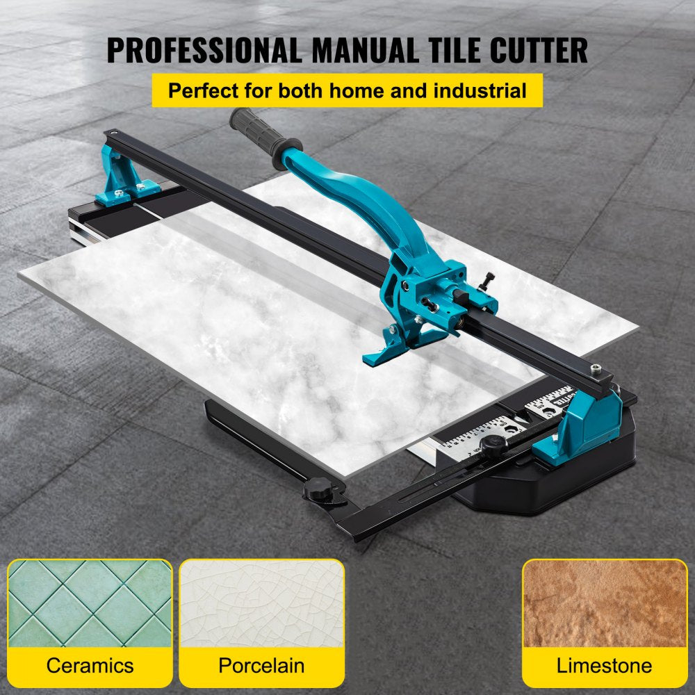 VEVOR Tile Cutter, 48 Inch Manual Tile Cutter, Tile Cutter Tools w/ Single Rail & Double Brackets, 3/5 in Cap w/Precise Laser Guide, Snap Tile Cutter for Precision Cutting Porcelain Tiles Industry 