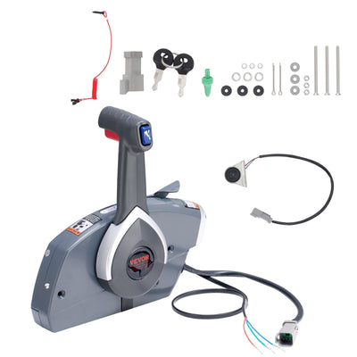 VEVOR Boat Throttle Control, 5006180 Side-Mounted Outboard Remote Control Box for Evinrude Johnson, Marine Throttle Control Box with Power Trim Switch and Lanyard 