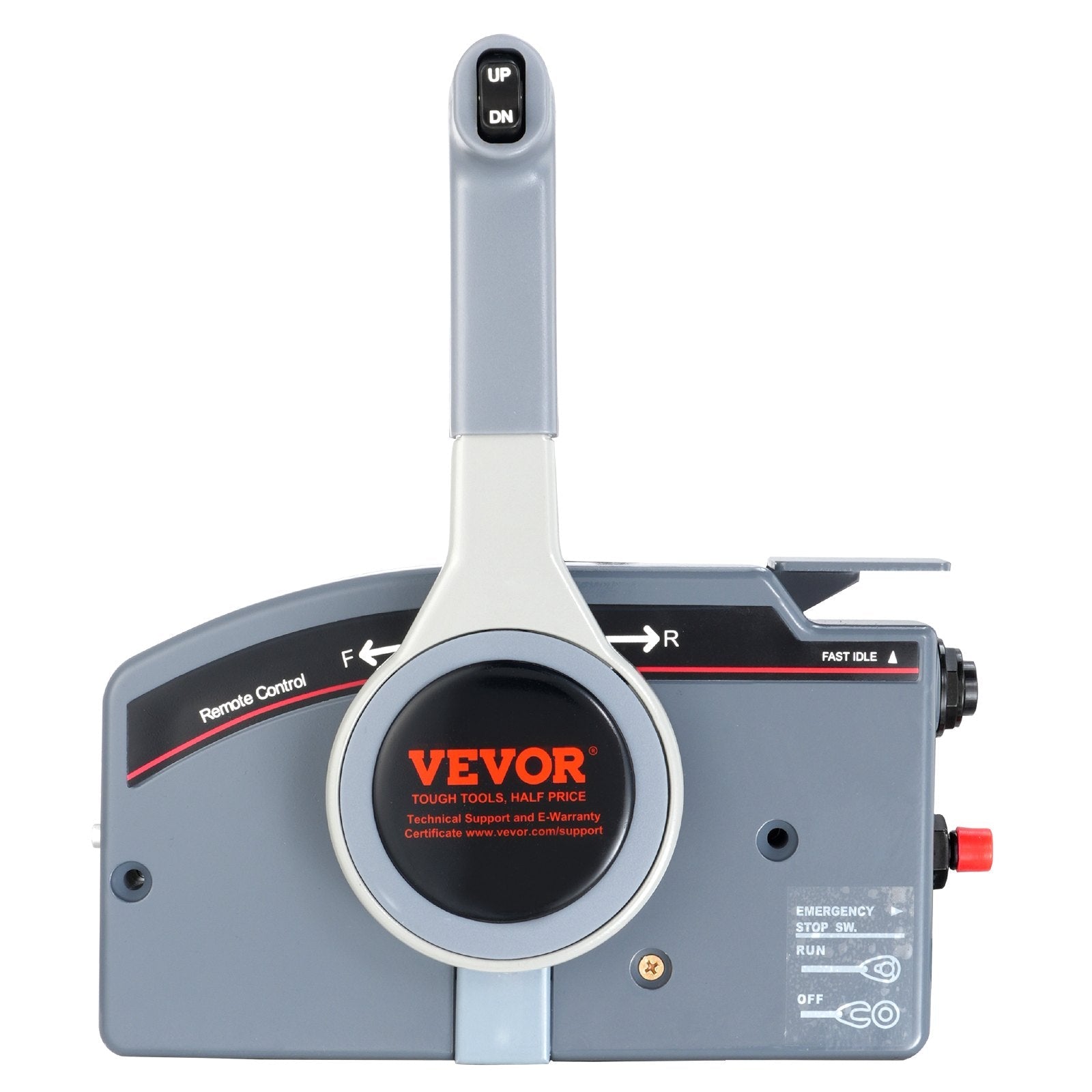 VEVOR Boat Throttle Control, 703-48205-16 Side-Mounted Outboard Remote Control Box for Yamaha 4-Stroke, Marine Throttle Control Box with Power Trim Switch, 16.6 ft Harness 10 Pin, and Lanyard 