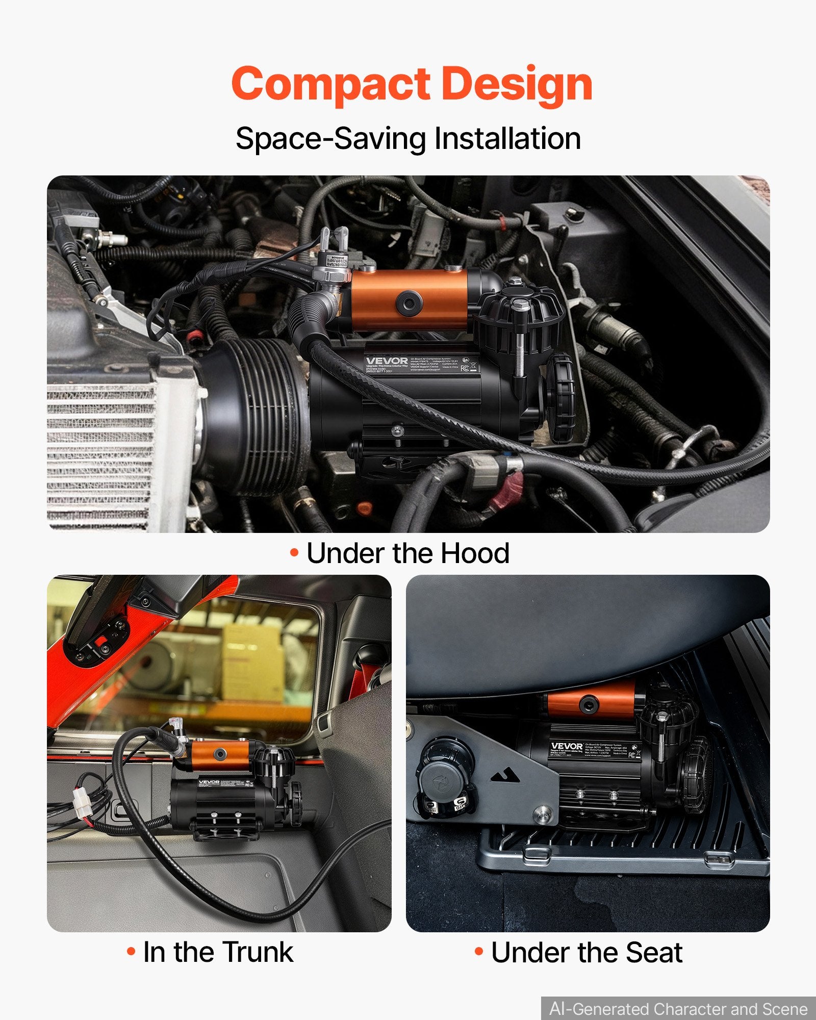 12V 0.5HP Portable Air Compressor 210 PSI – Heavy-Duty Off-Road Tire Inflator with 19 ft Hose