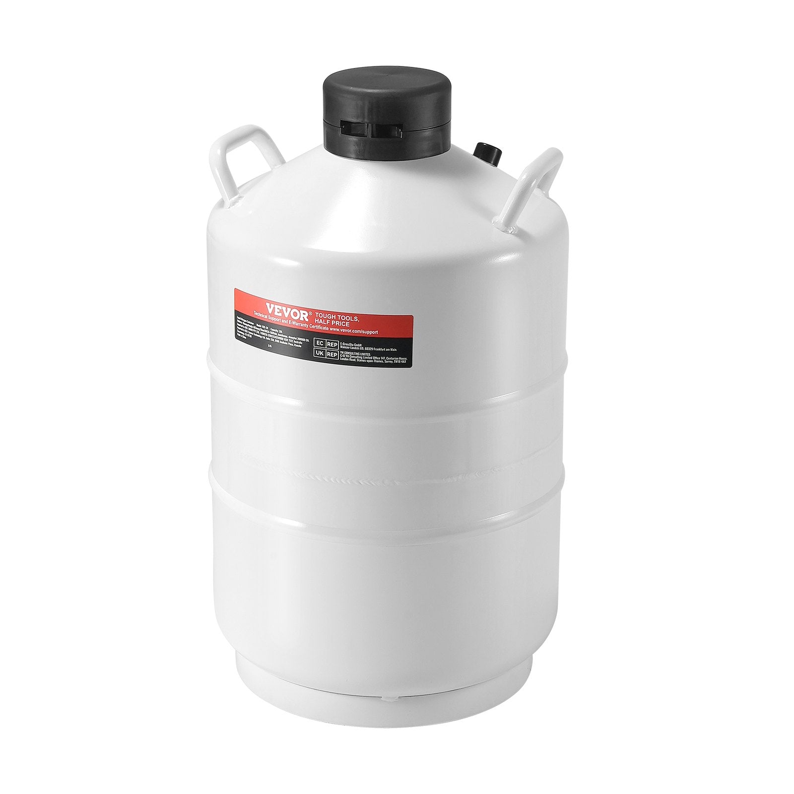 VEVOR Liquid Nitrogen Tank 20 L Aluminum Alloy LN2 Container Dewar 6 Canisters 