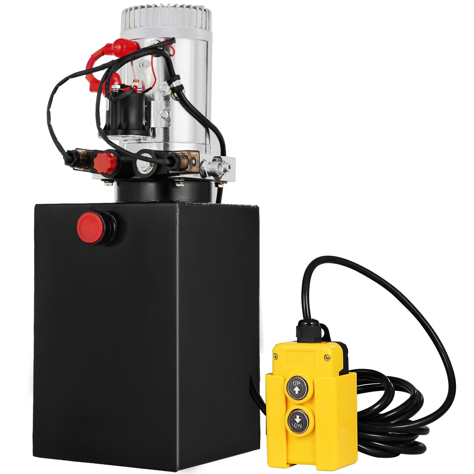 VEVOR Hydraulic Pump Double Acting Hydraulic Power Unit 12V DC Dump Trailer Pump 3200PSI Hydraulic Power Unit for Dump Trailer Car Lifting (12 Quart, Steel/Double Acting) 