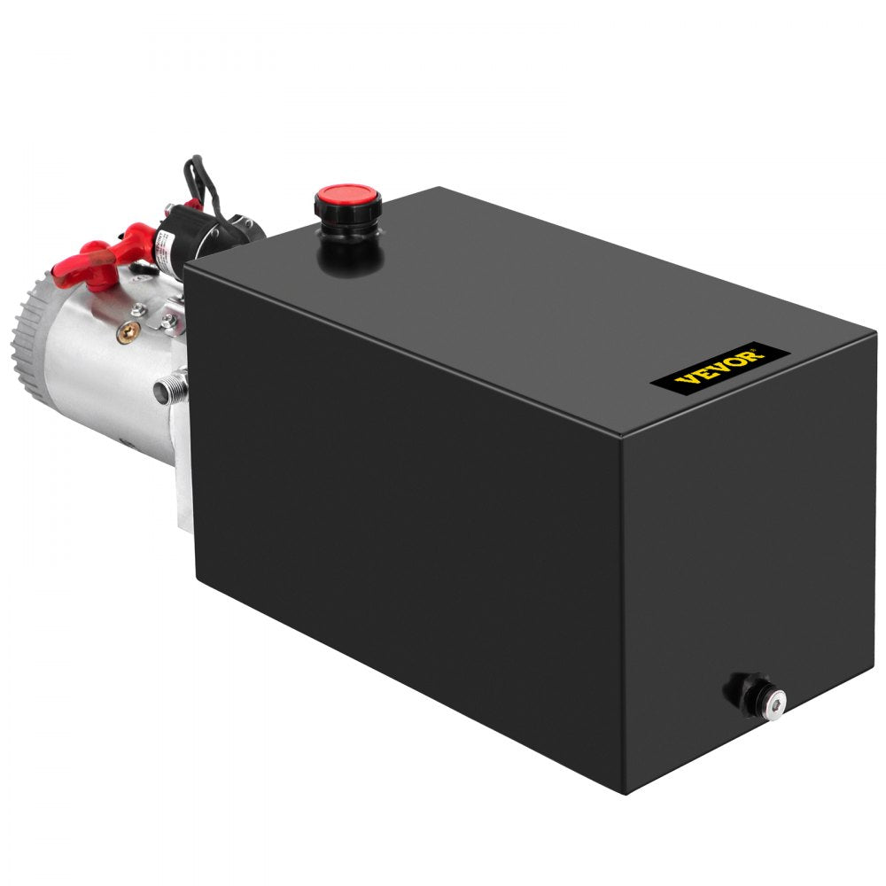 VEVOR Single Acting 15 Quart Hydraulic Pump 12V DC Hydraulic Power Unit 3.75 Gallon Dump Trailer Pump Steel Hydraulic Power Unit 