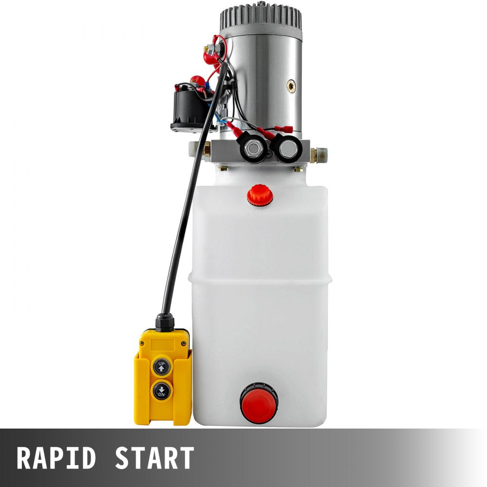 VEVOR 6 Quart Hydraulic Pump Hydraulic Power Unit (Plastic, 6 Quart/Double Action) 
