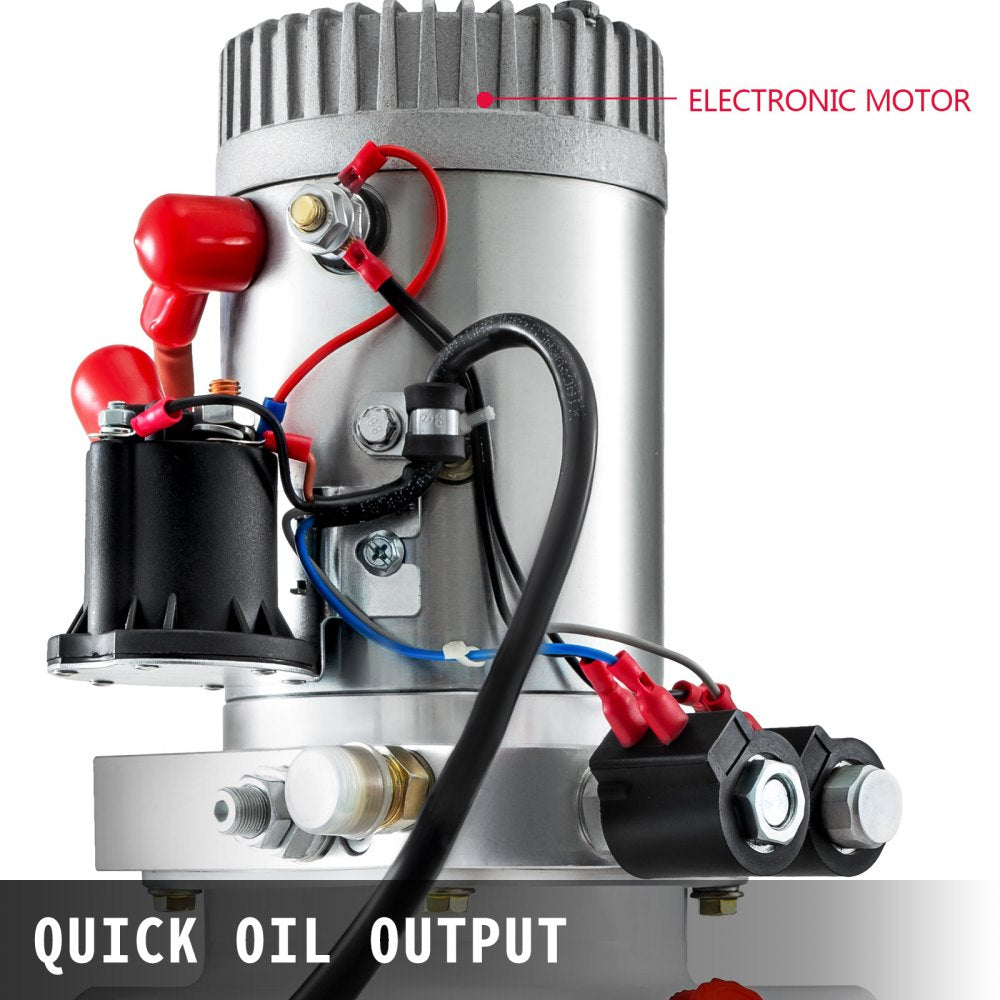 VEVOR 6 Quart Hydraulic Pump Hydraulic Power Unit (Plastic, 6 Quart/Double Action) 