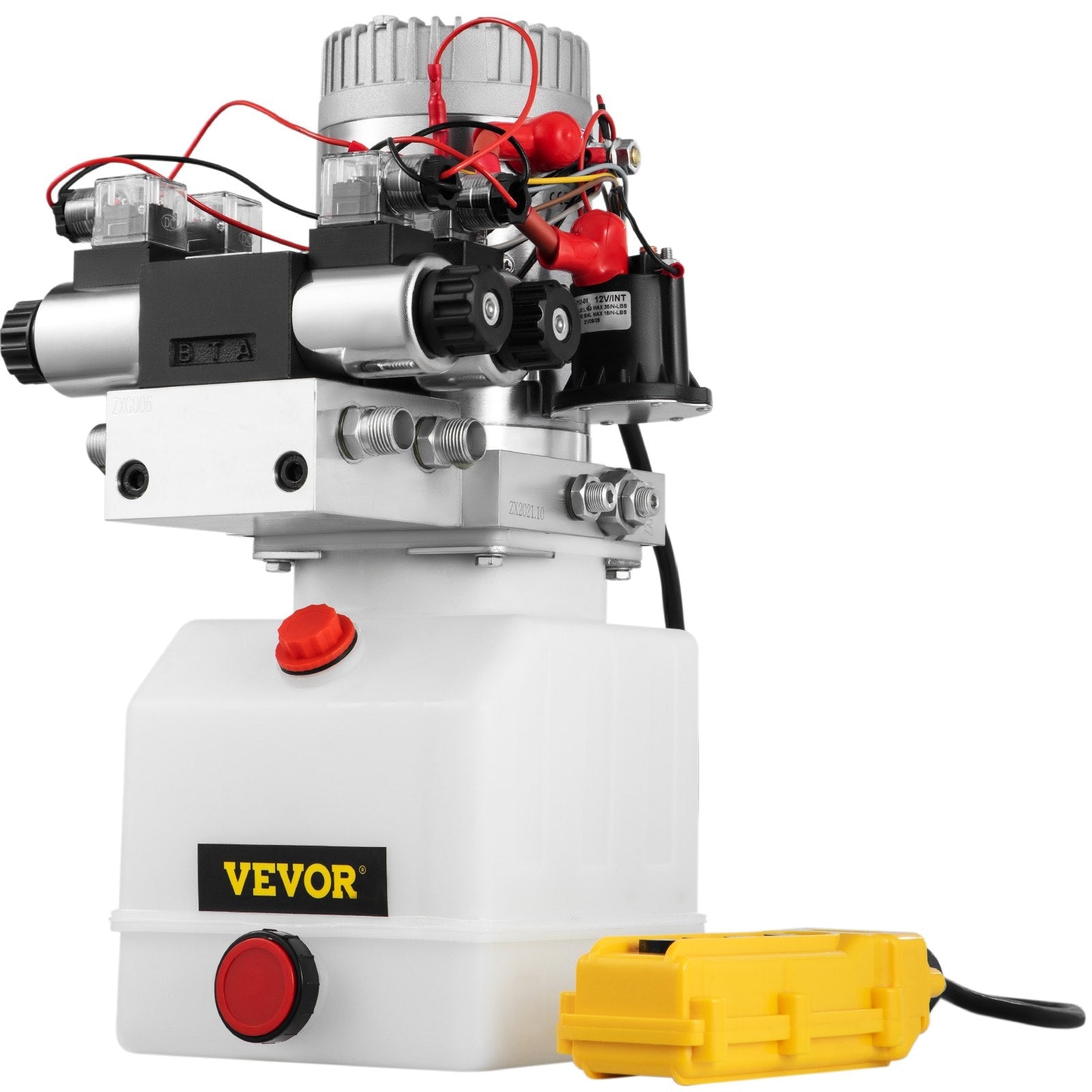 VEVOR Hydraulic Pump Double Acting Hydraulic Power Unit Double Solenoid Hydraulic Power Pack 12V DC Hydraulic Power Pump with 4.5Liter Reservoir for Dump Trailer Car Lifting 