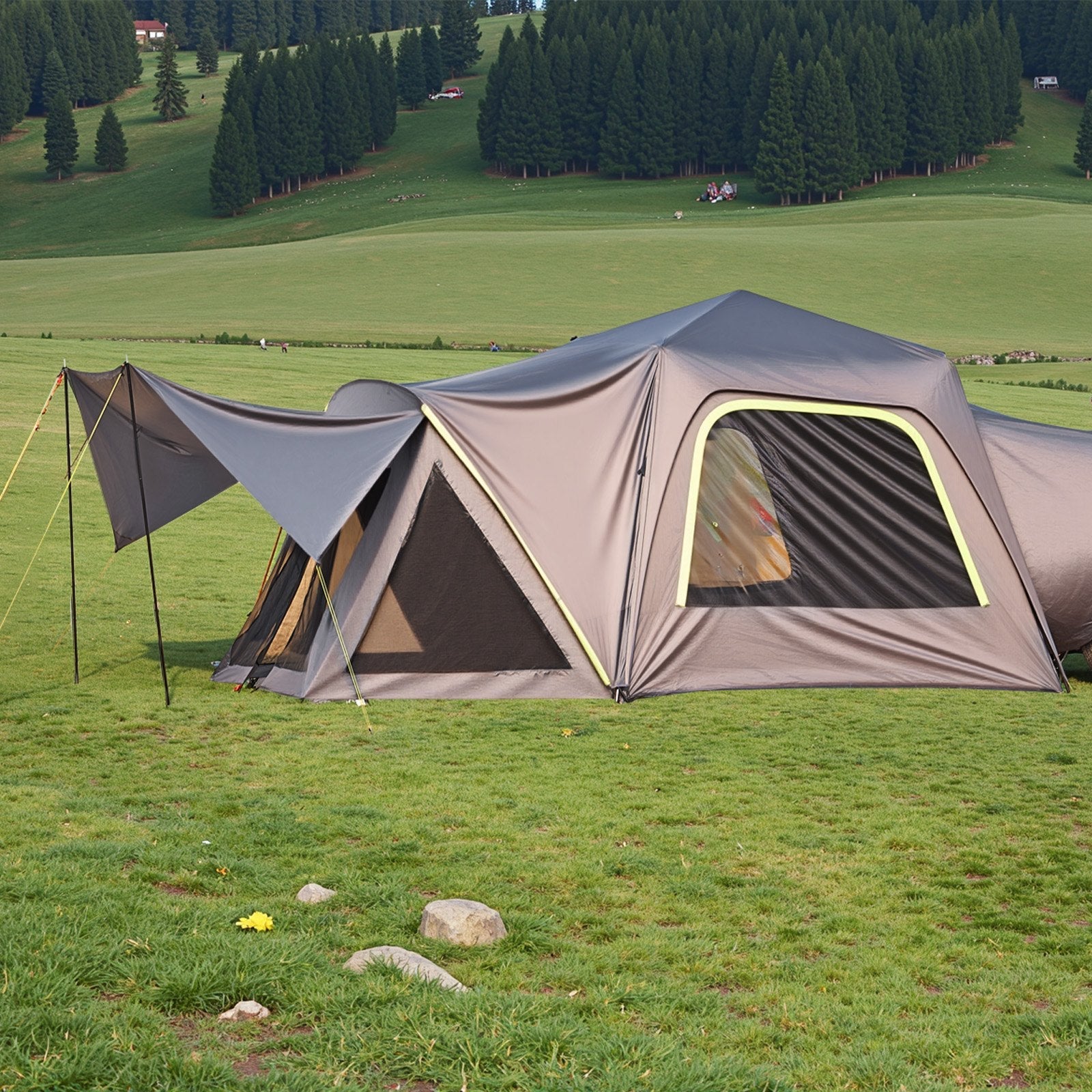 VEVOR SUV Camping Tent Outdoor SUV Tent with Awning Waterproof for 5-8 Person 